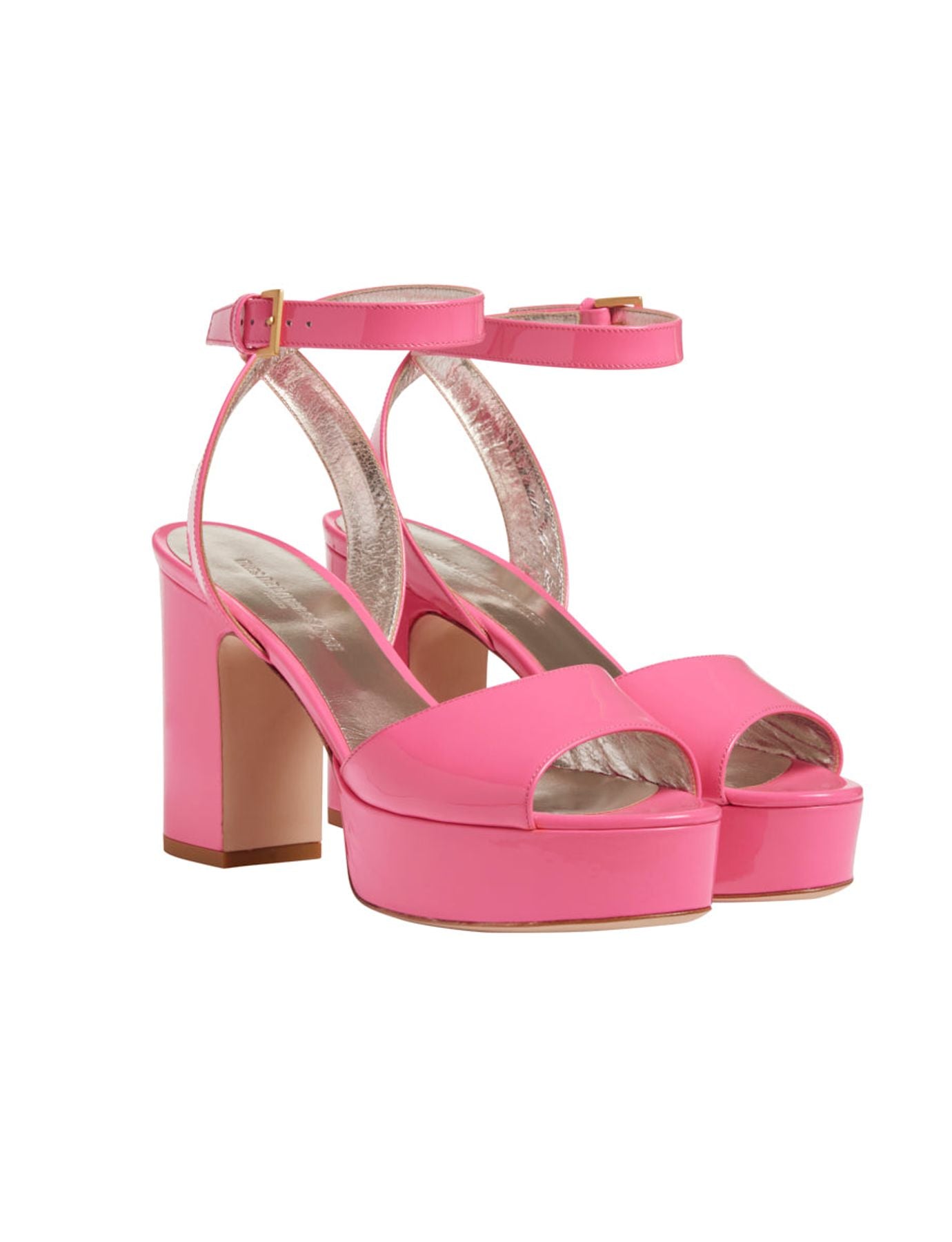 Sandalia con plataforma de charol rosa