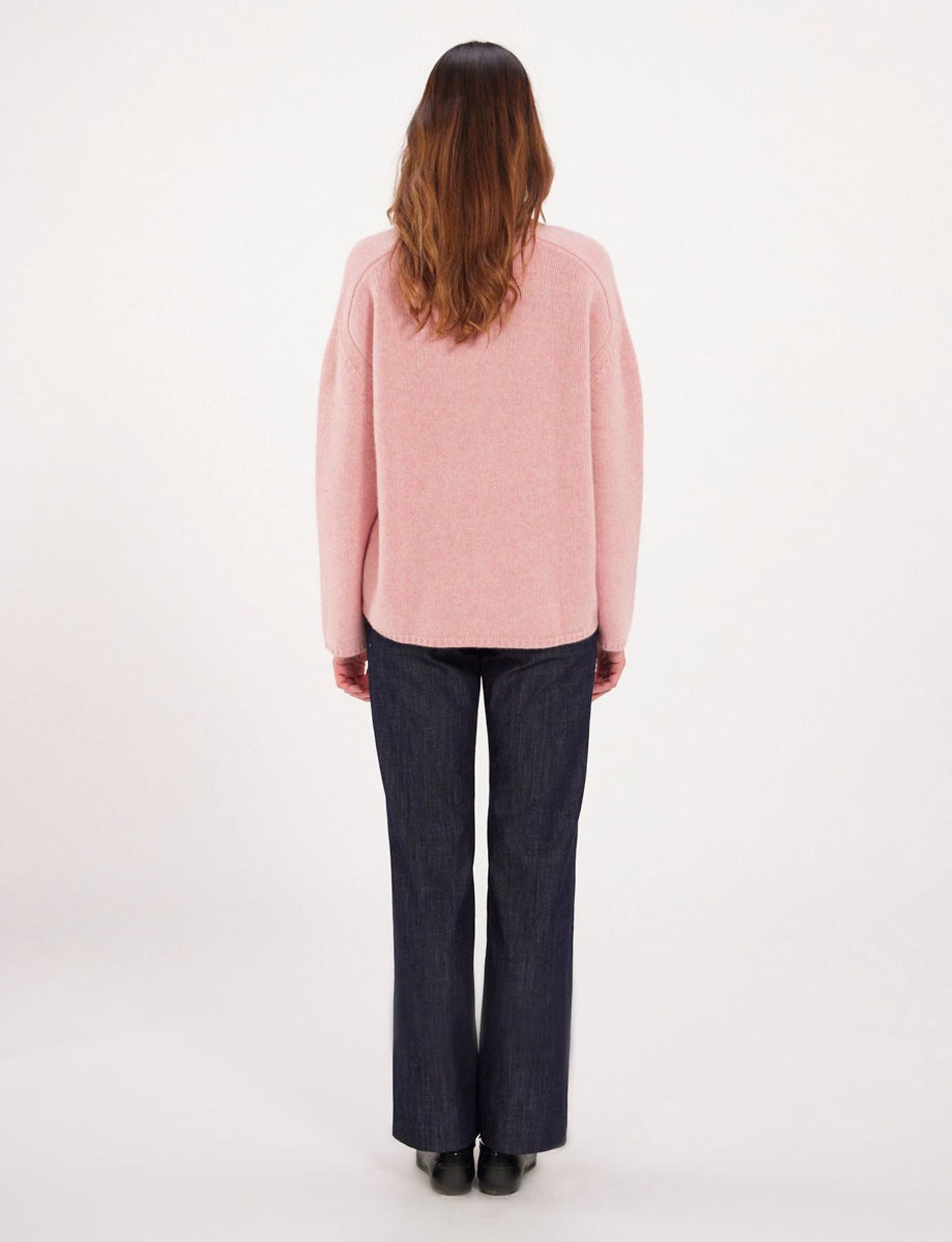 Jersey rosa con cuello en V y mangas martillo x Notshy
