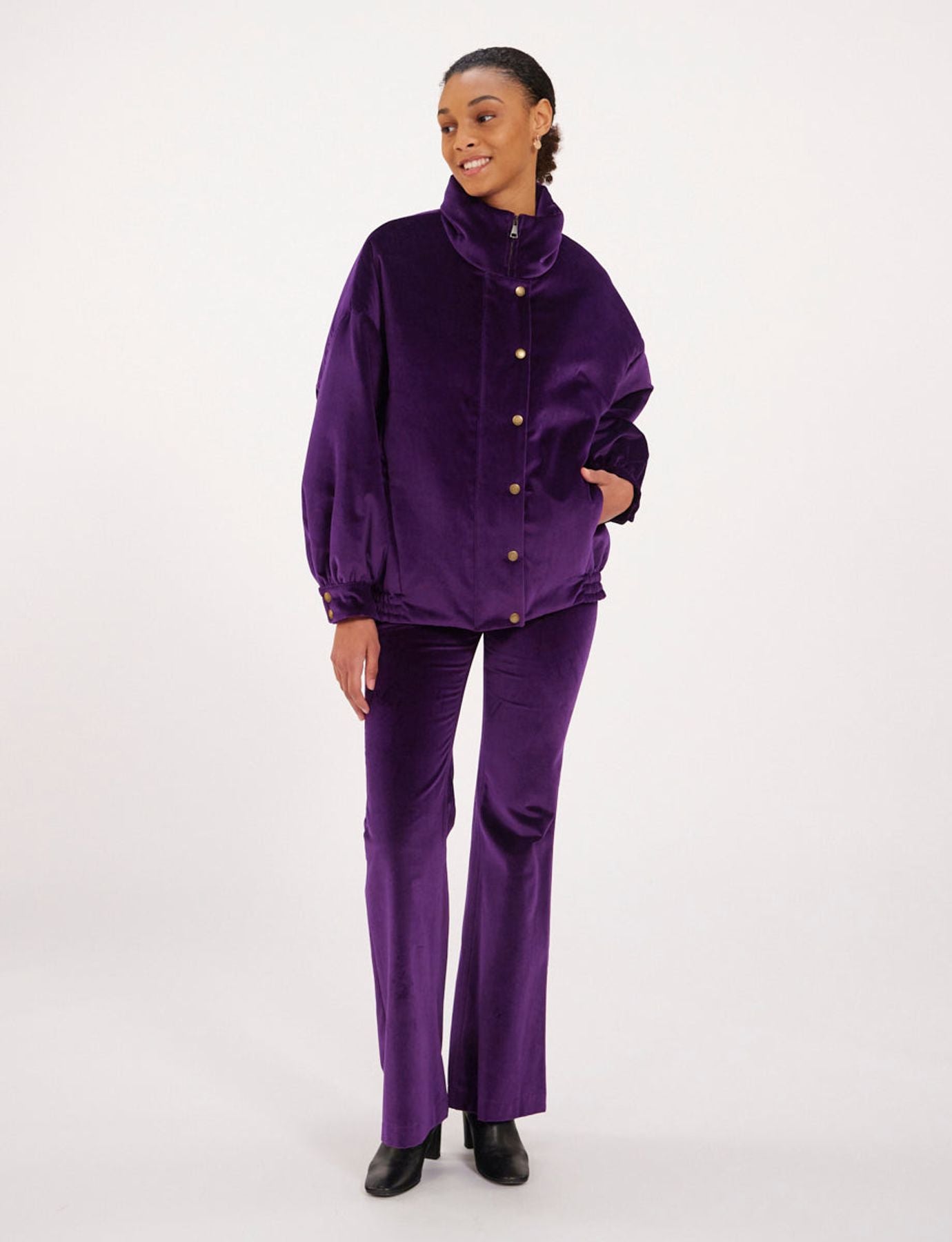 Weit geschnittene Jacke Elios violett