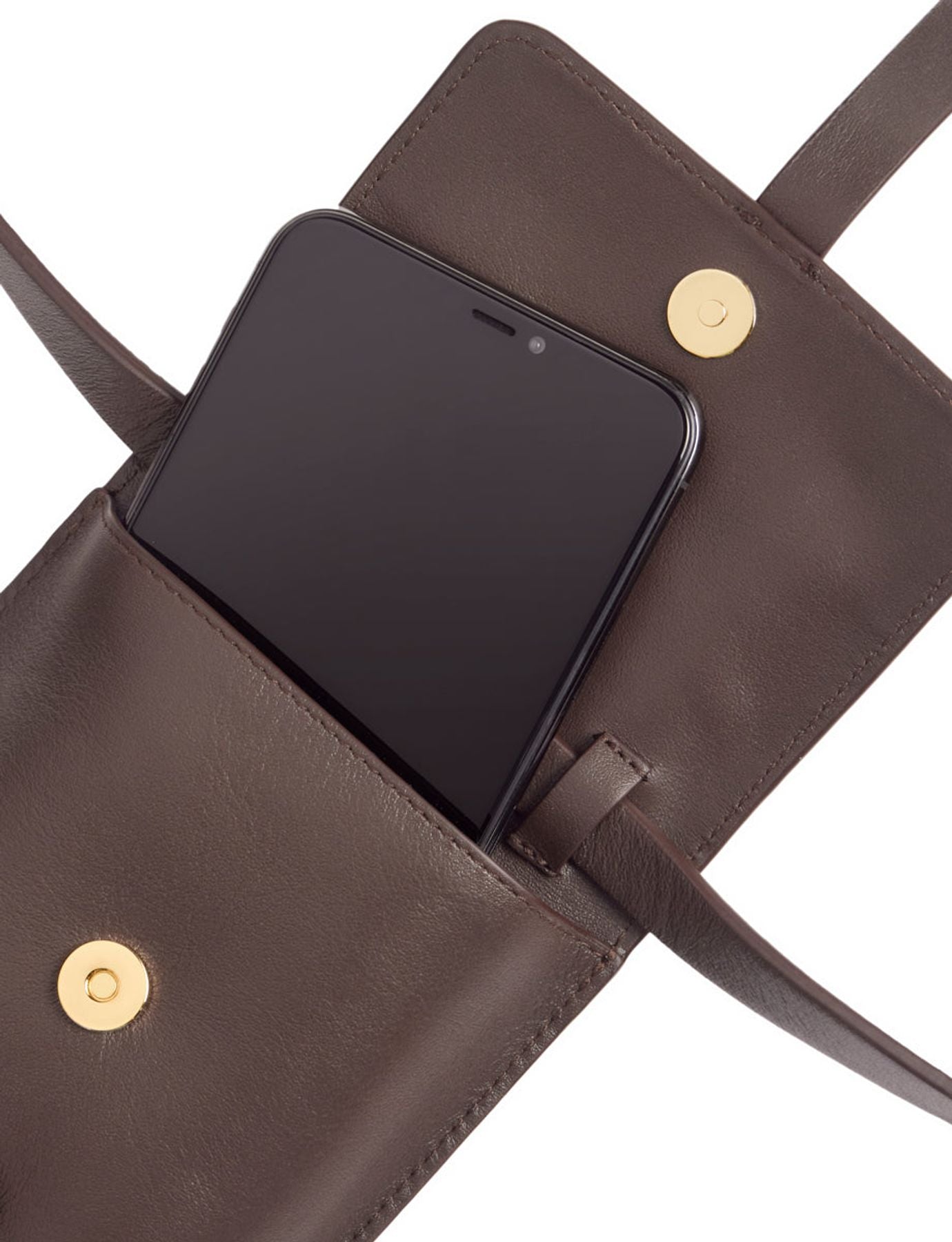 Bolso Smartphone Léonore piel chocolate