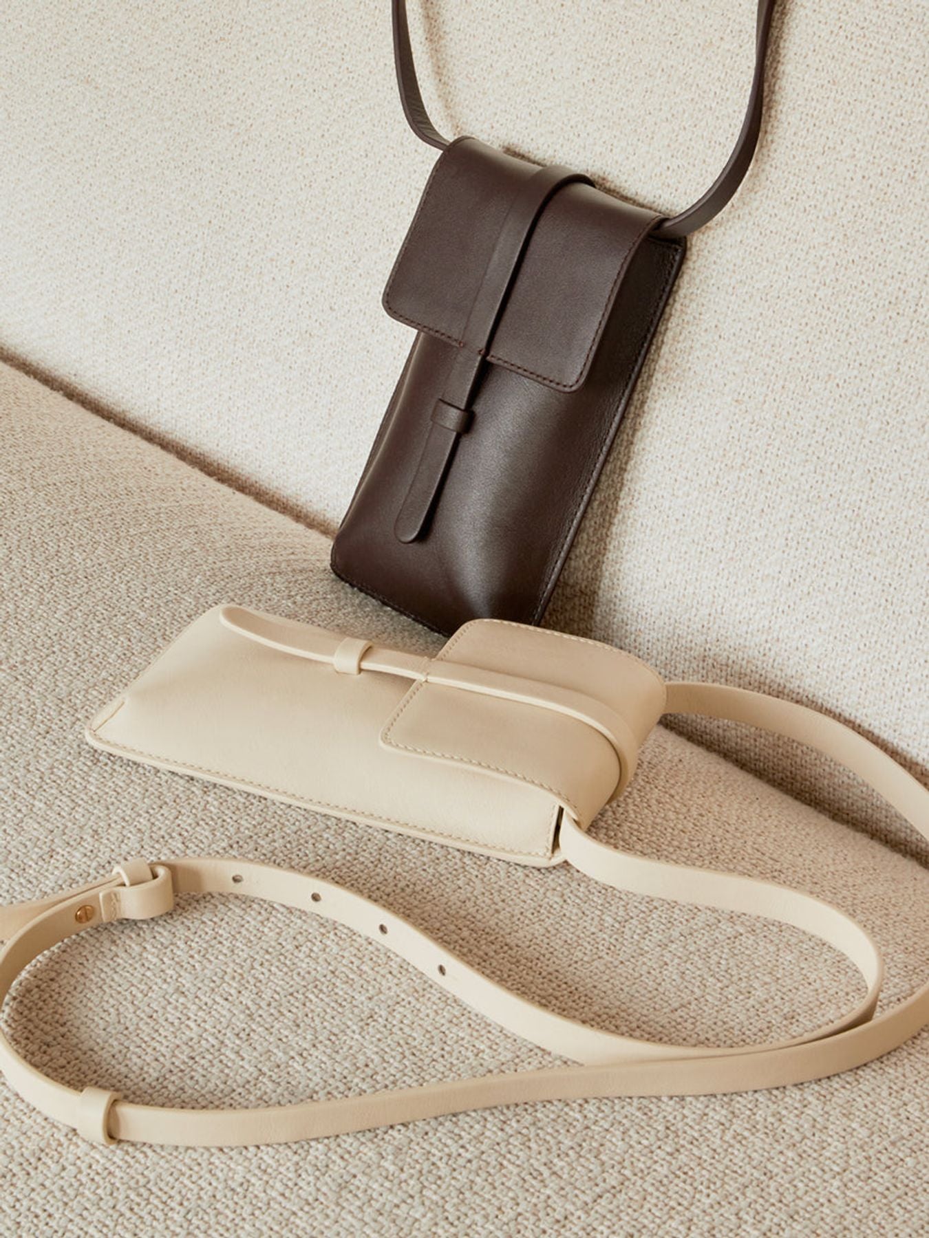 Bolso Smartphone Léonore cuero arena