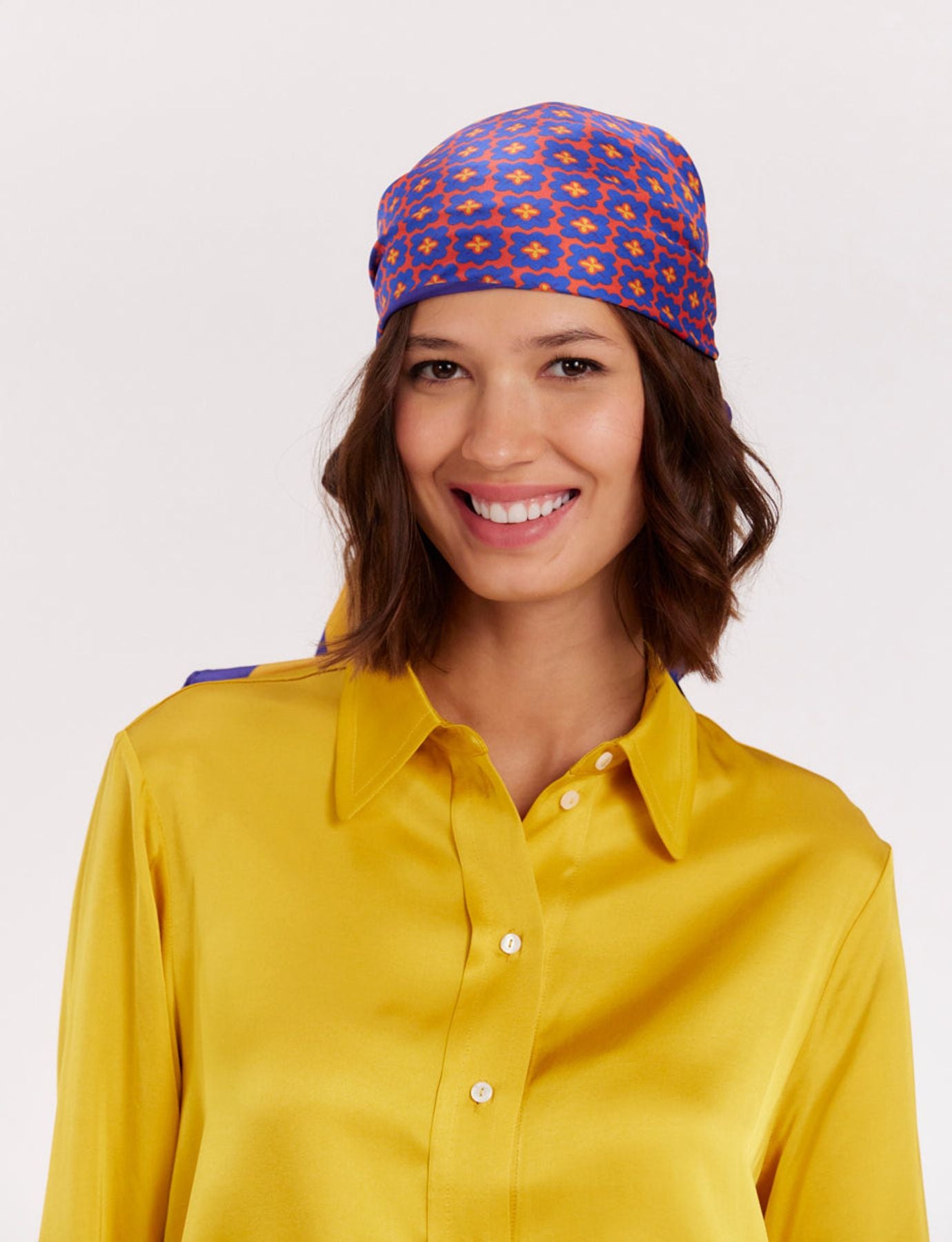 Foulard Lewis soie imprimé rouge