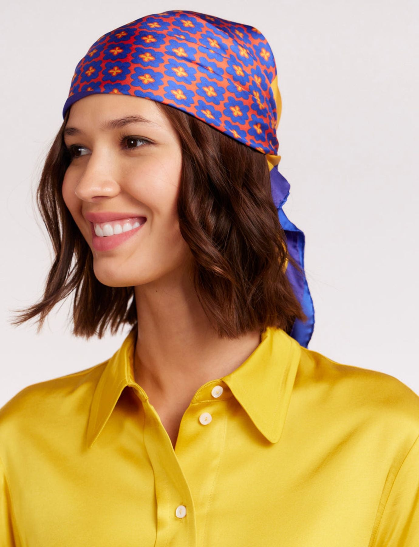 Foulard Lewis soie imprimé rouge