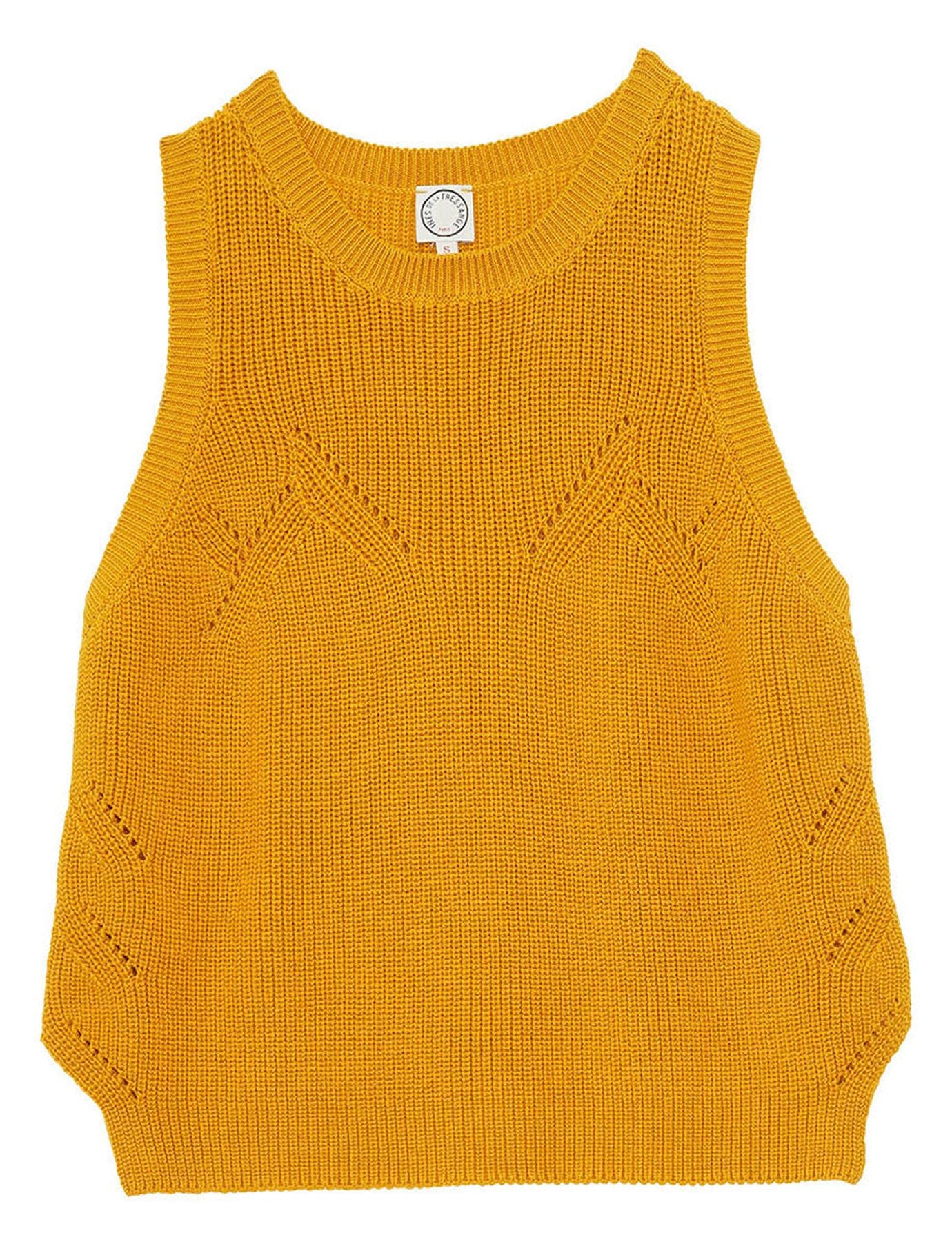 Maglione senza maniche Agatha, senape