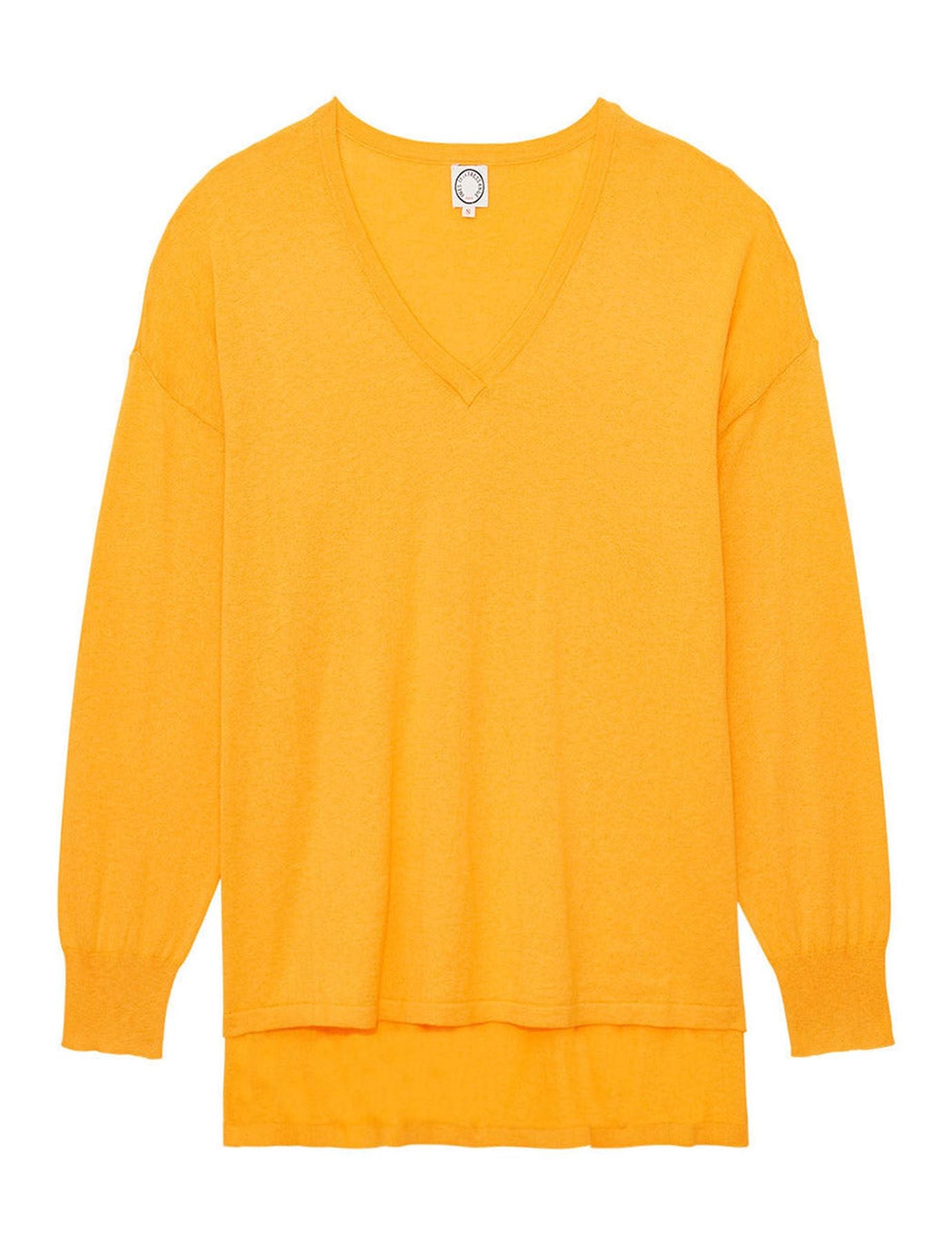 Jersey amarillo de cachemira con cuello en V Anton