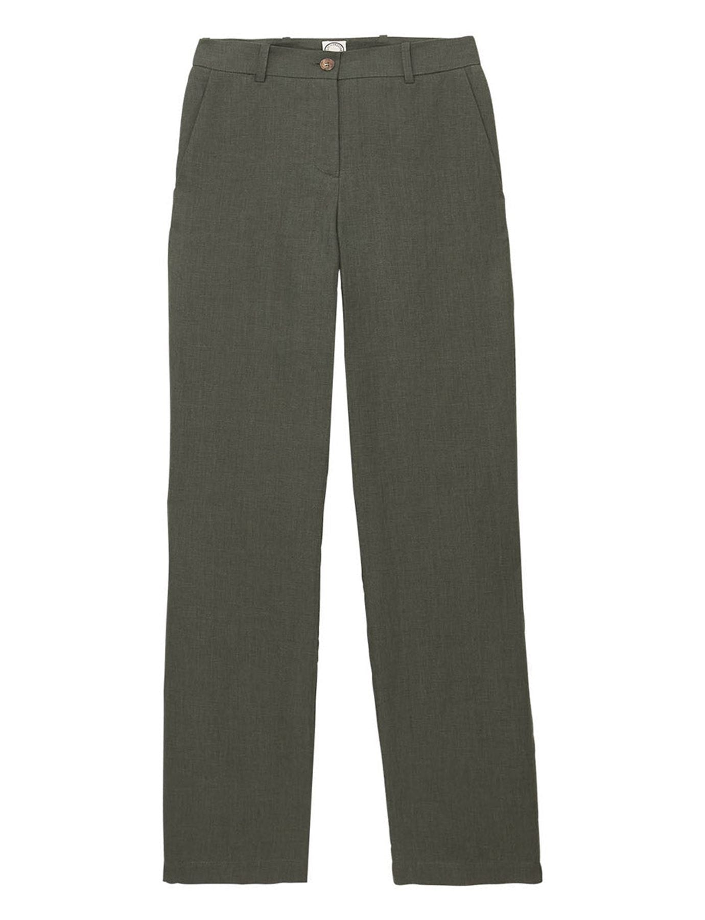 Pantaloni Francisco in lino verde scuro