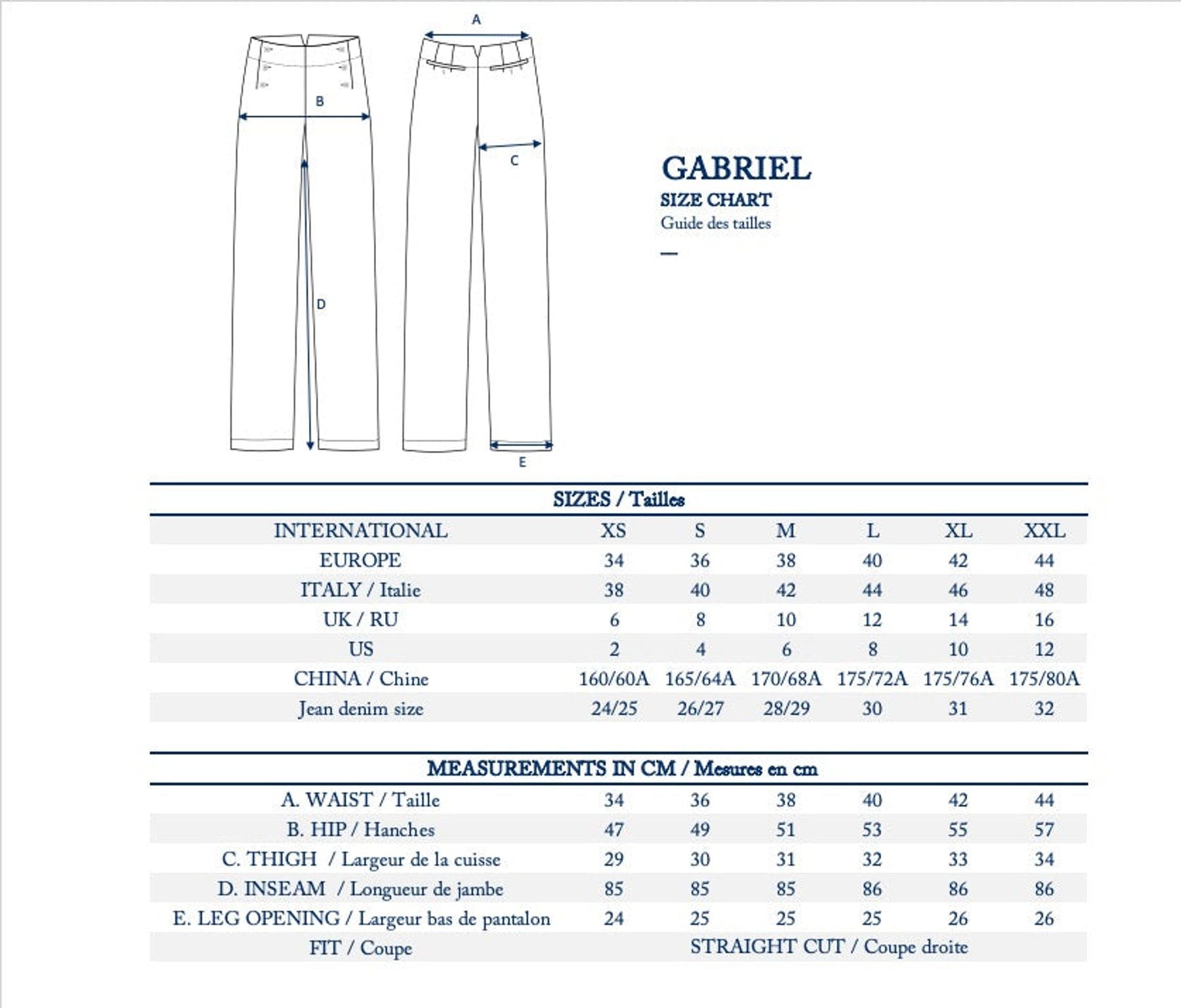 Pantaloni blu Gabriel