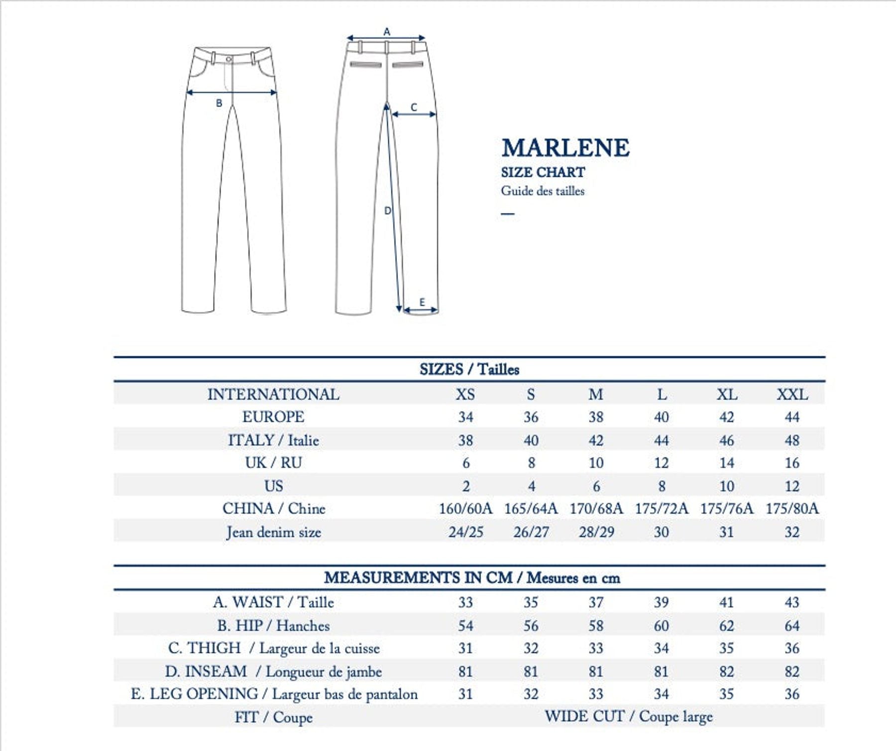 Pantaloni Marlène in lino blu