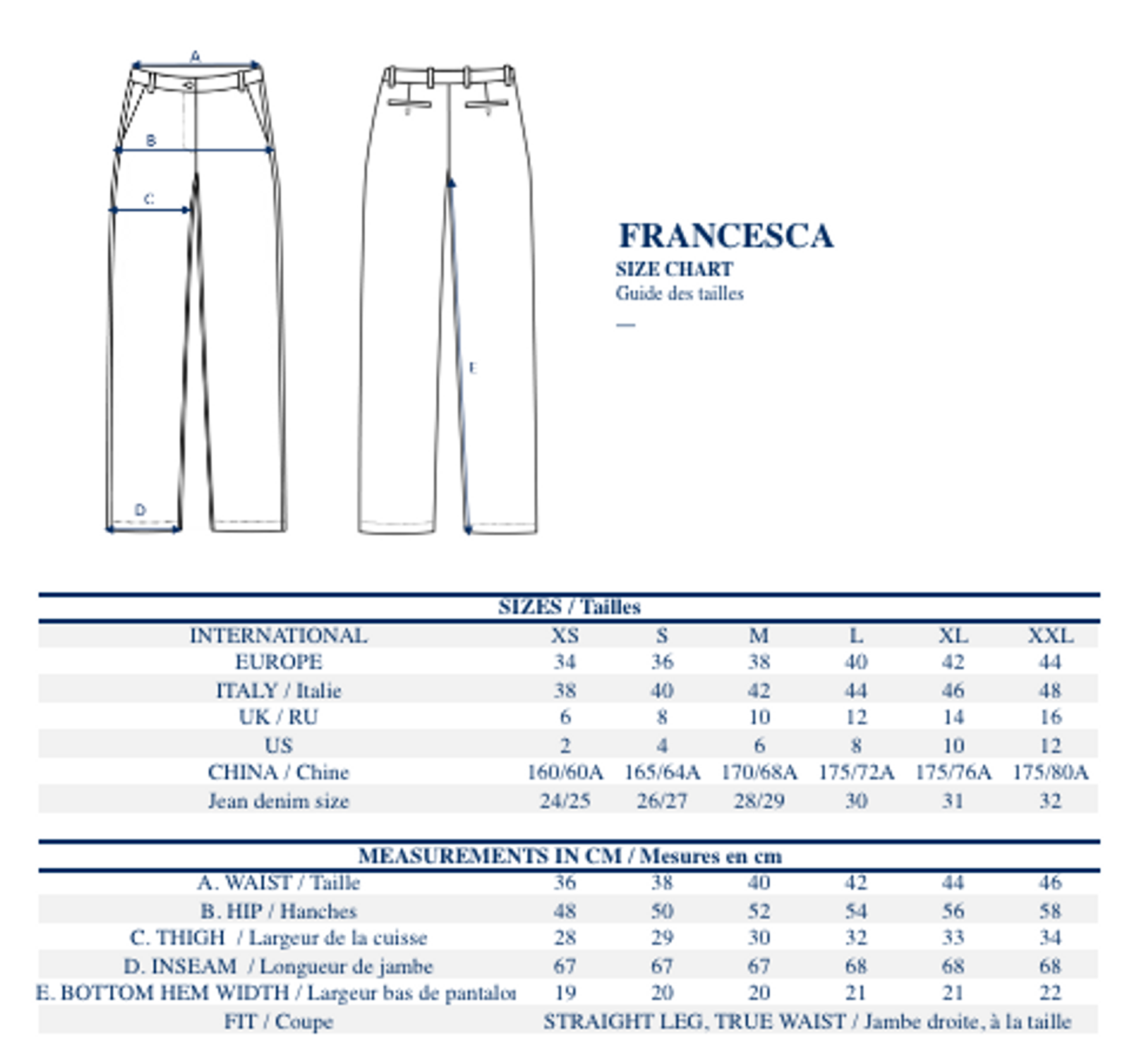 Francesca-Hose blau