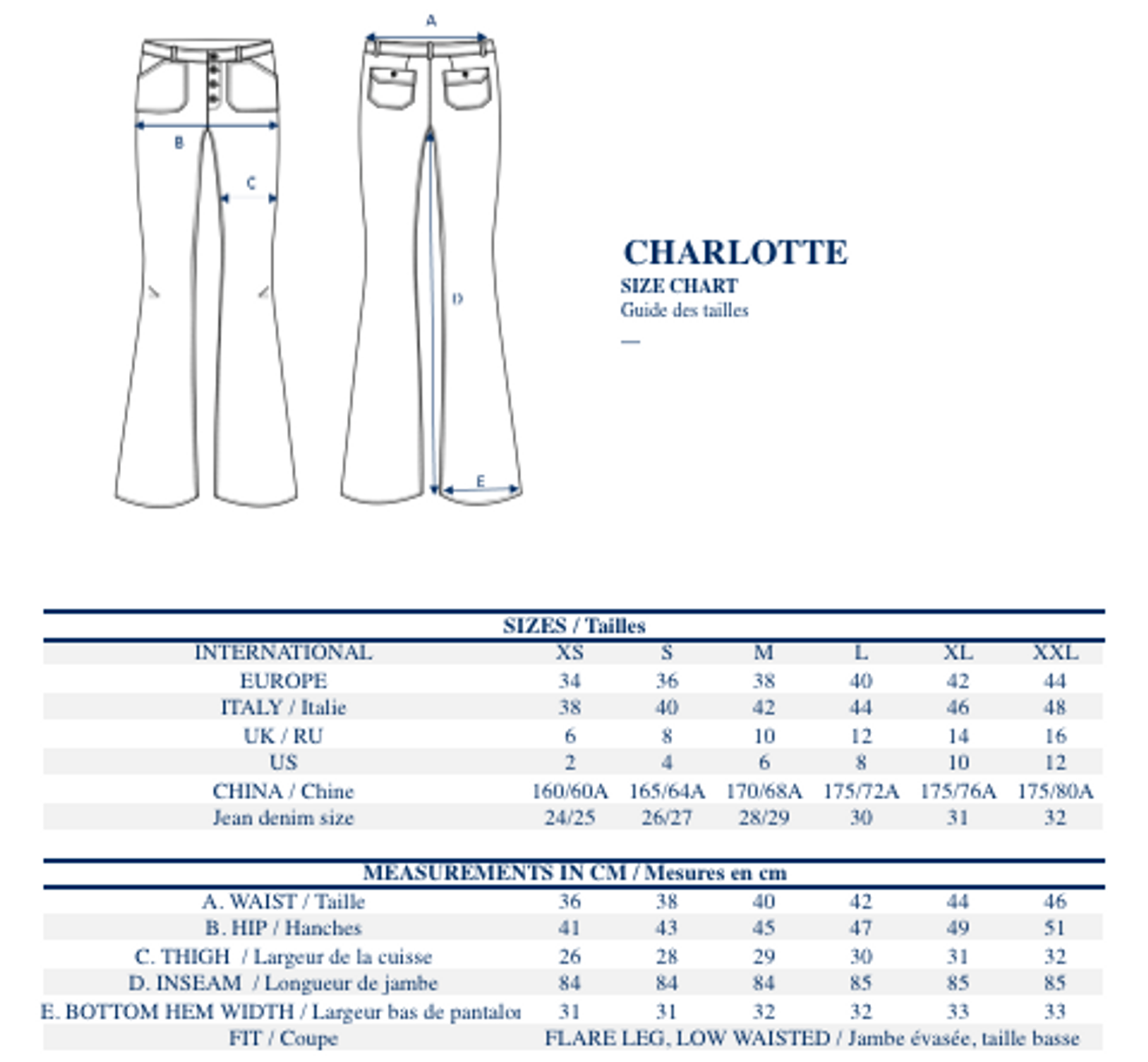Pantalon Charlotte à carreaux bleu et orange