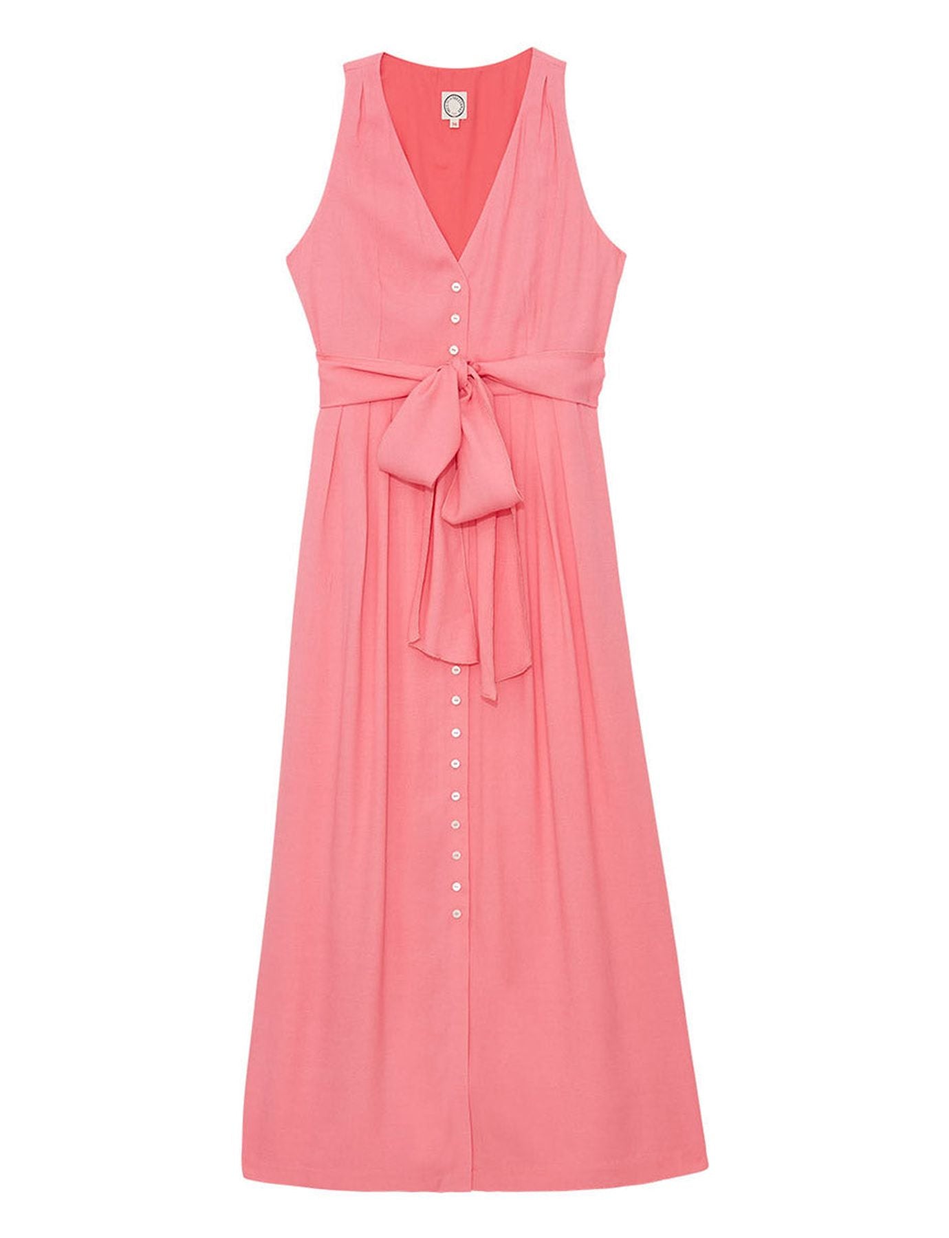 Robe Ambre longue en viscose rose