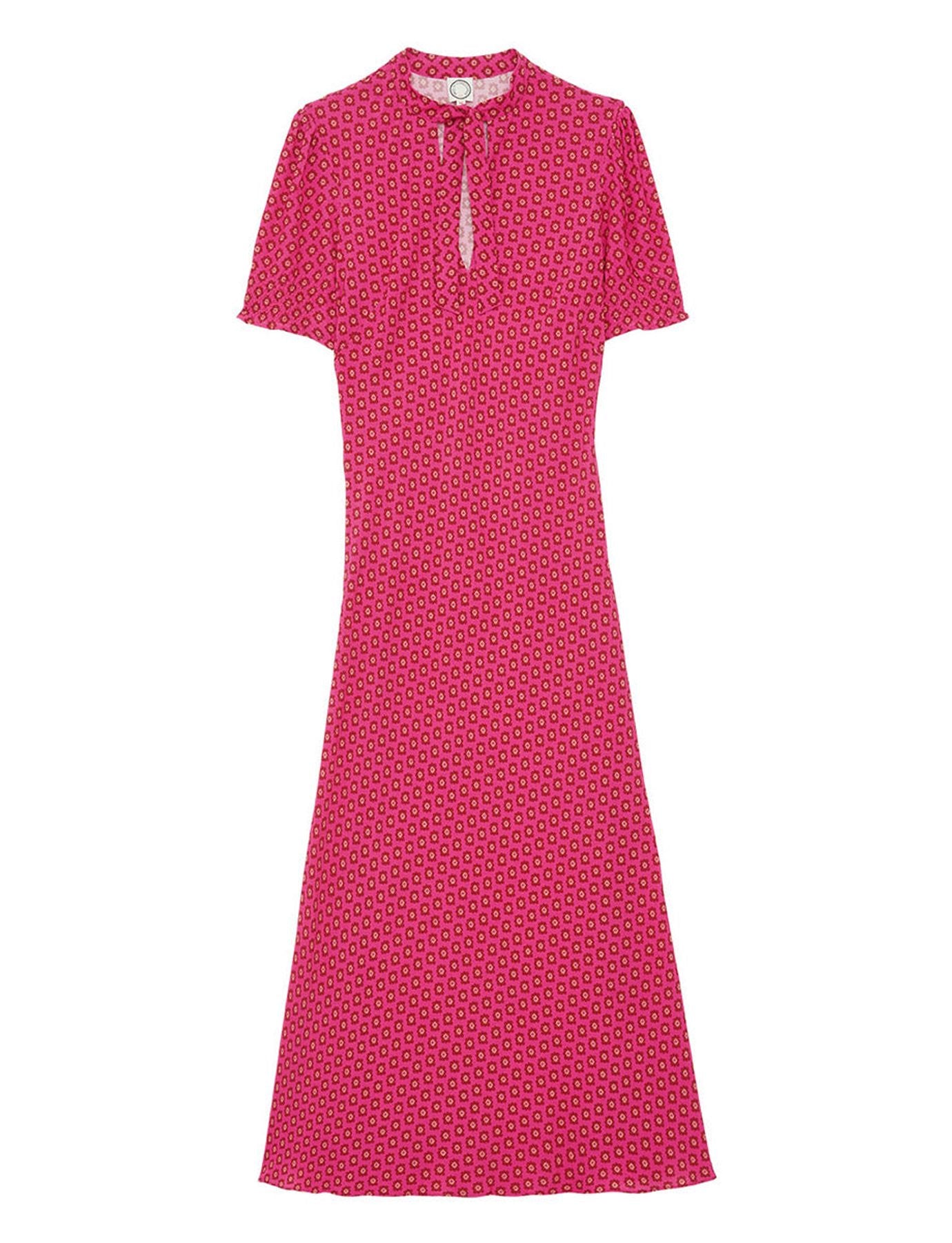 Robe Cerise longue imprimé rose