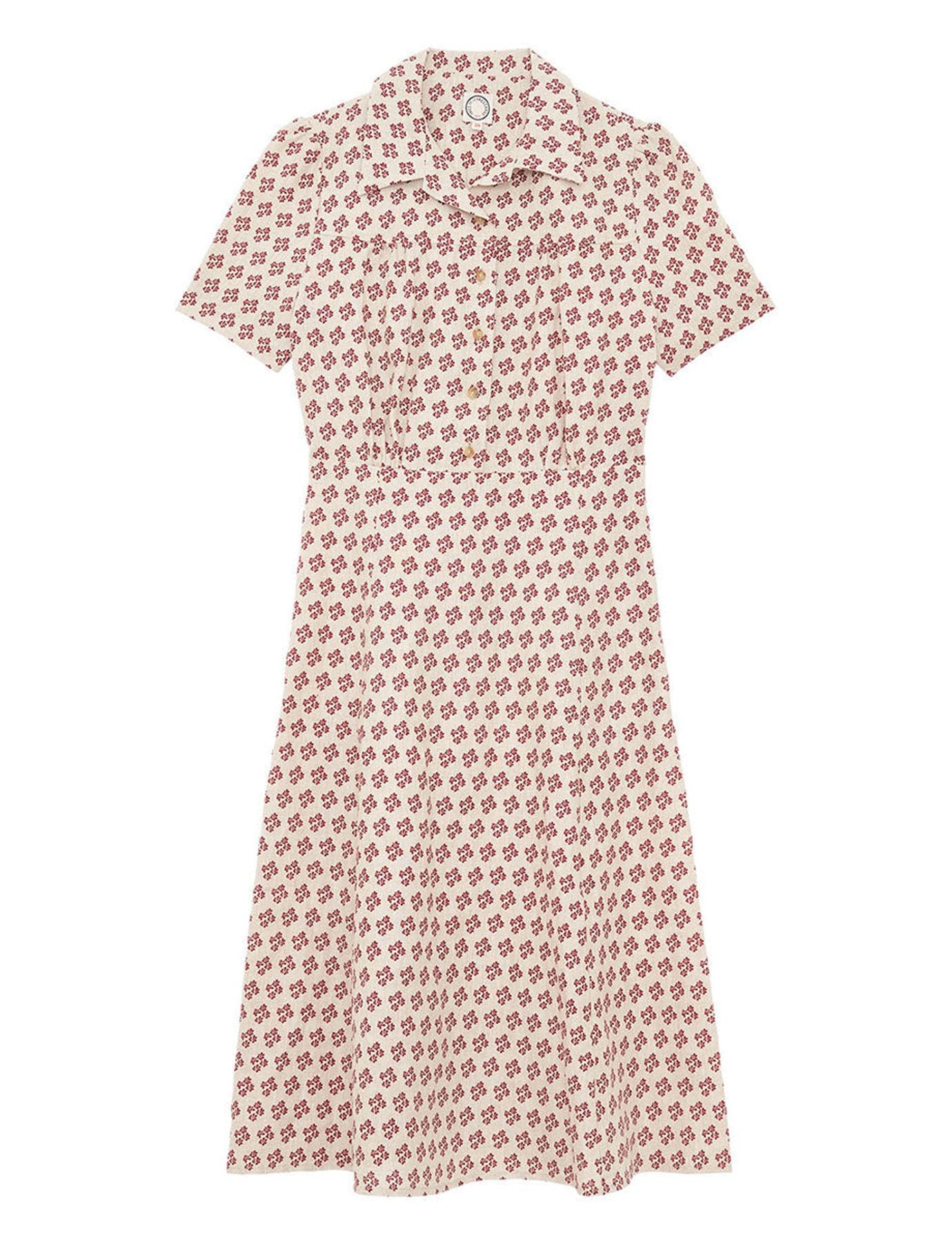 Kleid Angèle bedruckt aus Leinen