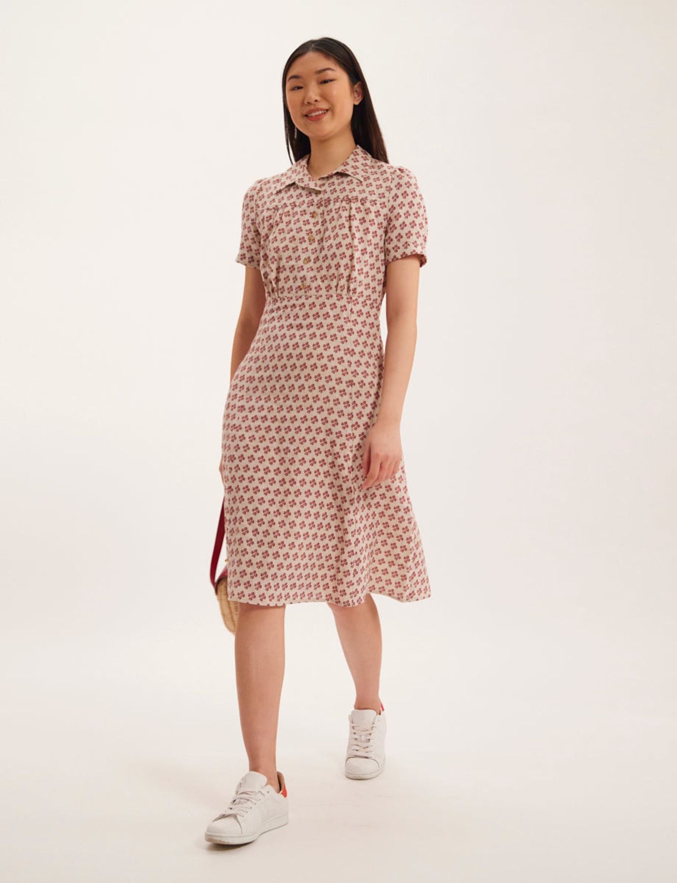 Kleid Angèle bedruckt aus Leinen
