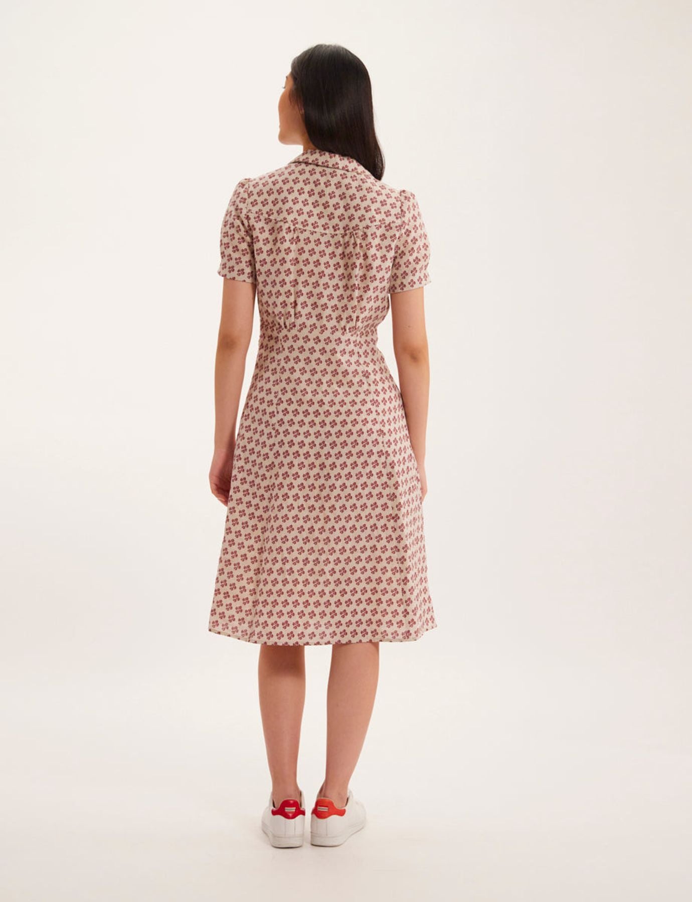 Kleid Angèle bedruckt aus Leinen