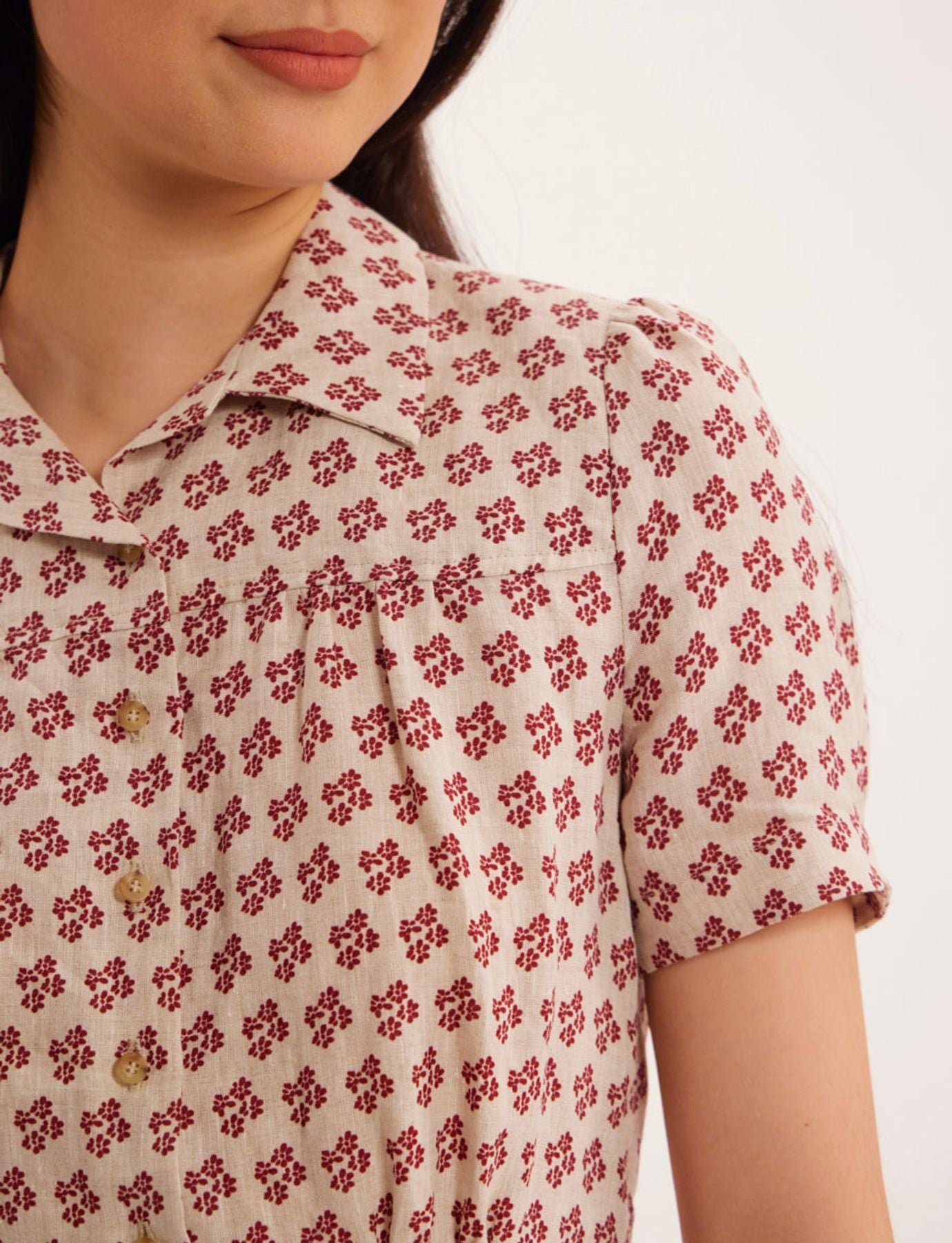 Kleid Angèle bedruckt aus Leinen