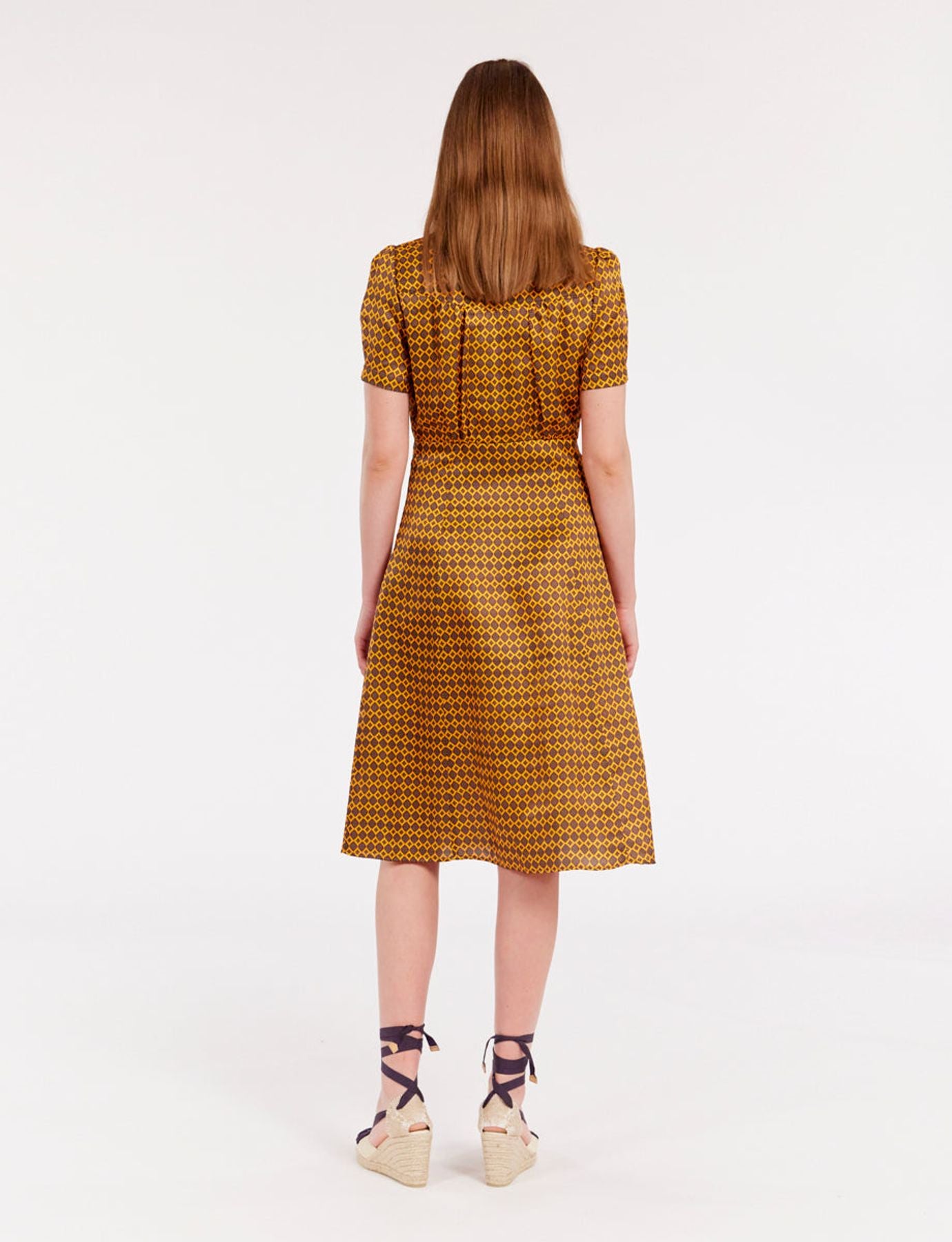 Bedrucktes Kleid aus Satin Angèle