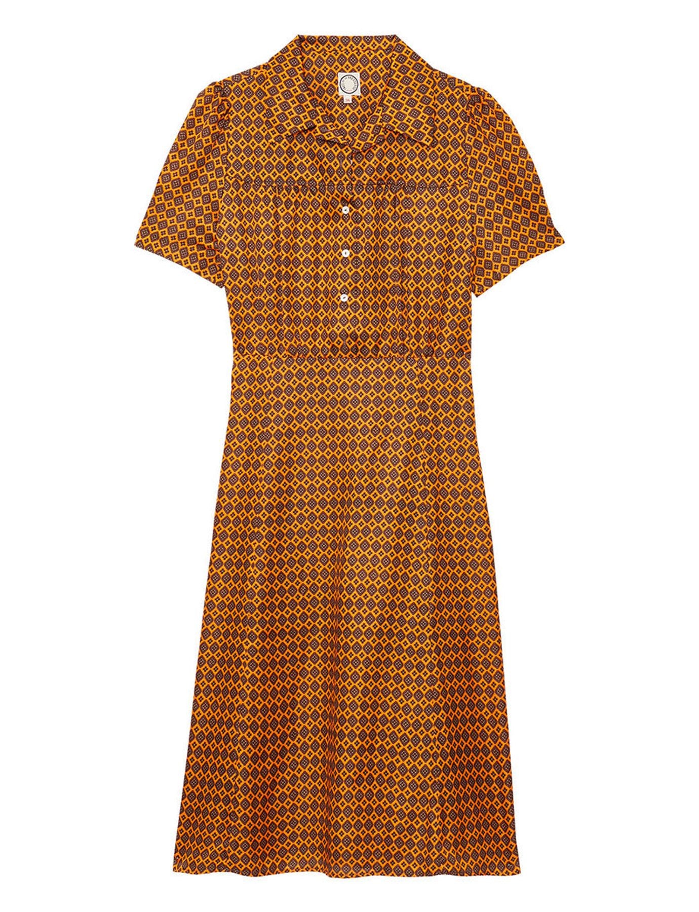 Bedrucktes Kleid aus Satin Angèle
