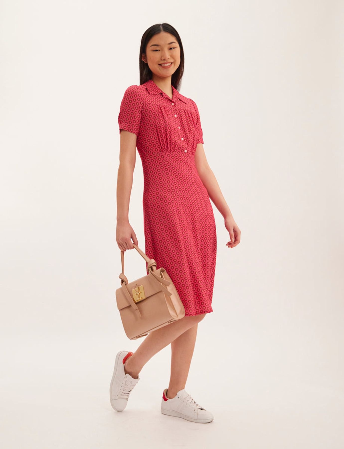 Angèle pink print dress