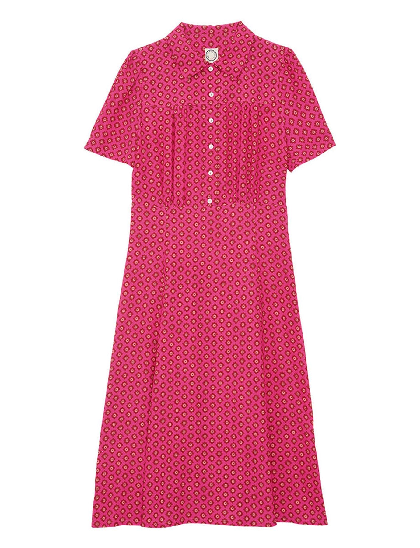 Angèle pink print dress