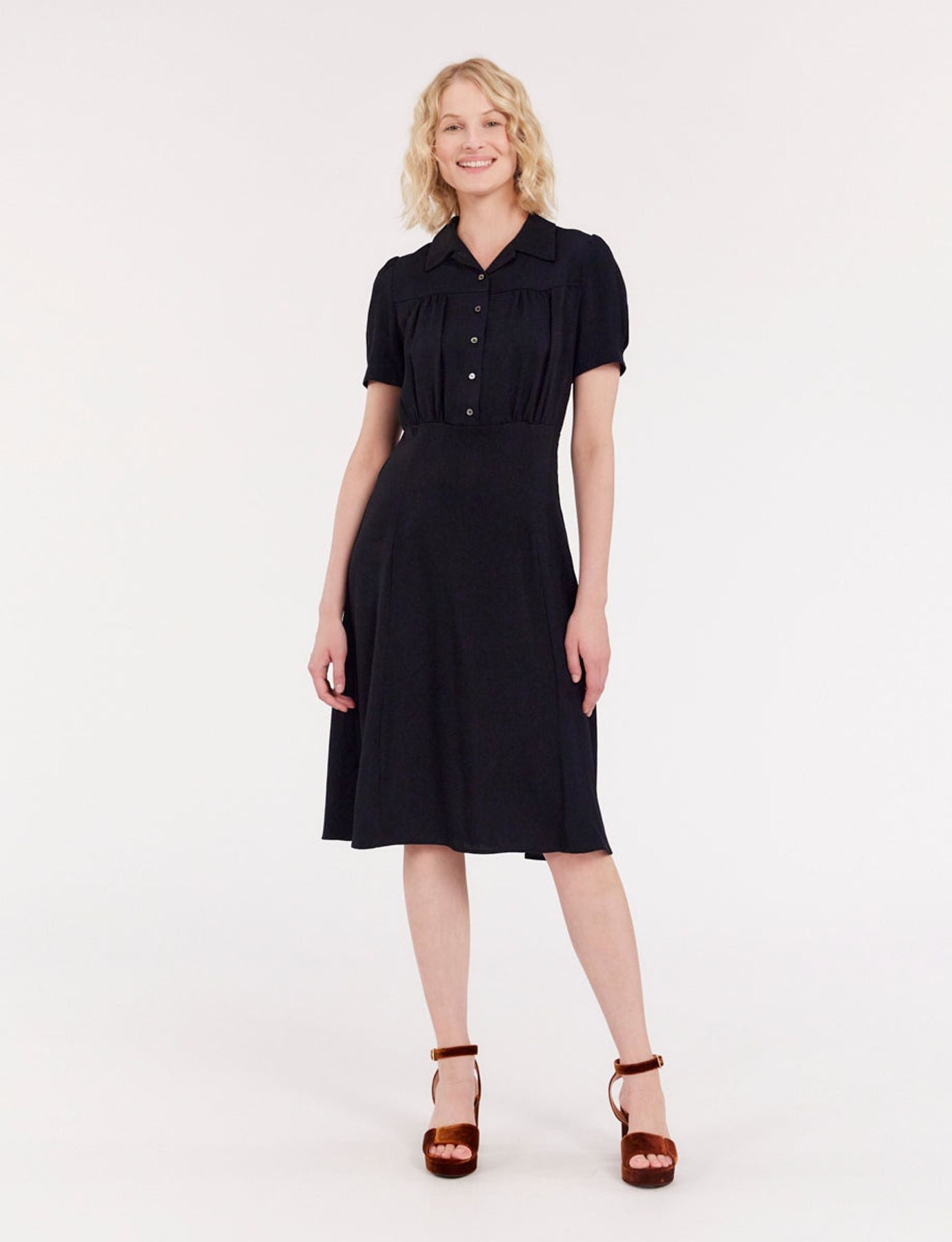 Angèle navy blue dress