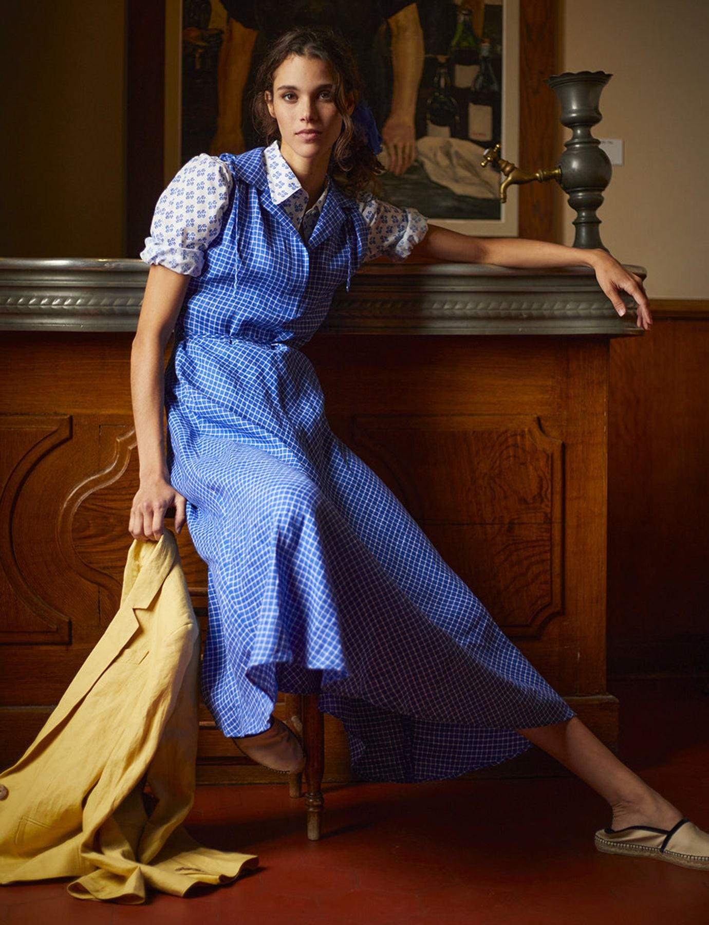 Violine dress in blue linen