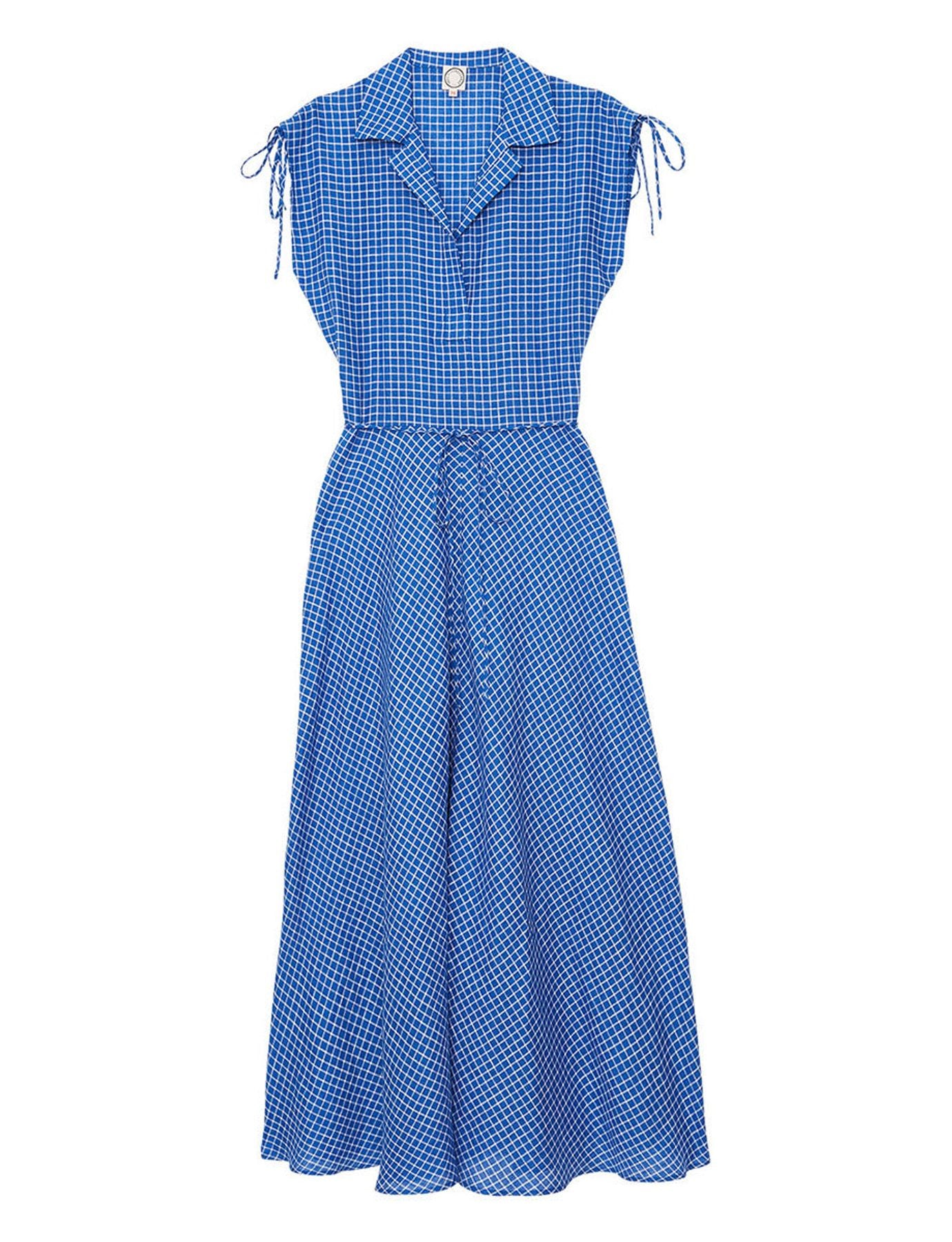 Violine dress in blue linen