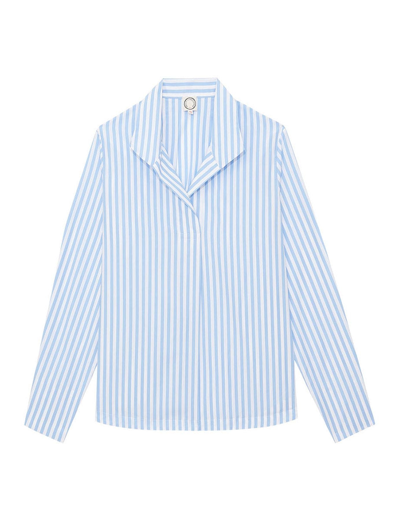 Noa blue and white striped top