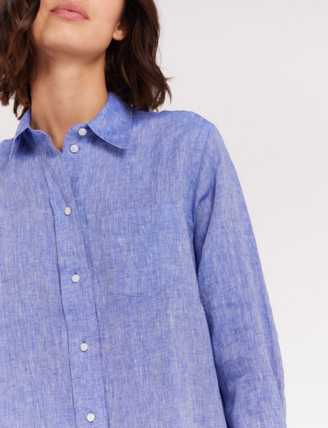 Camisa Maureen de lino azul