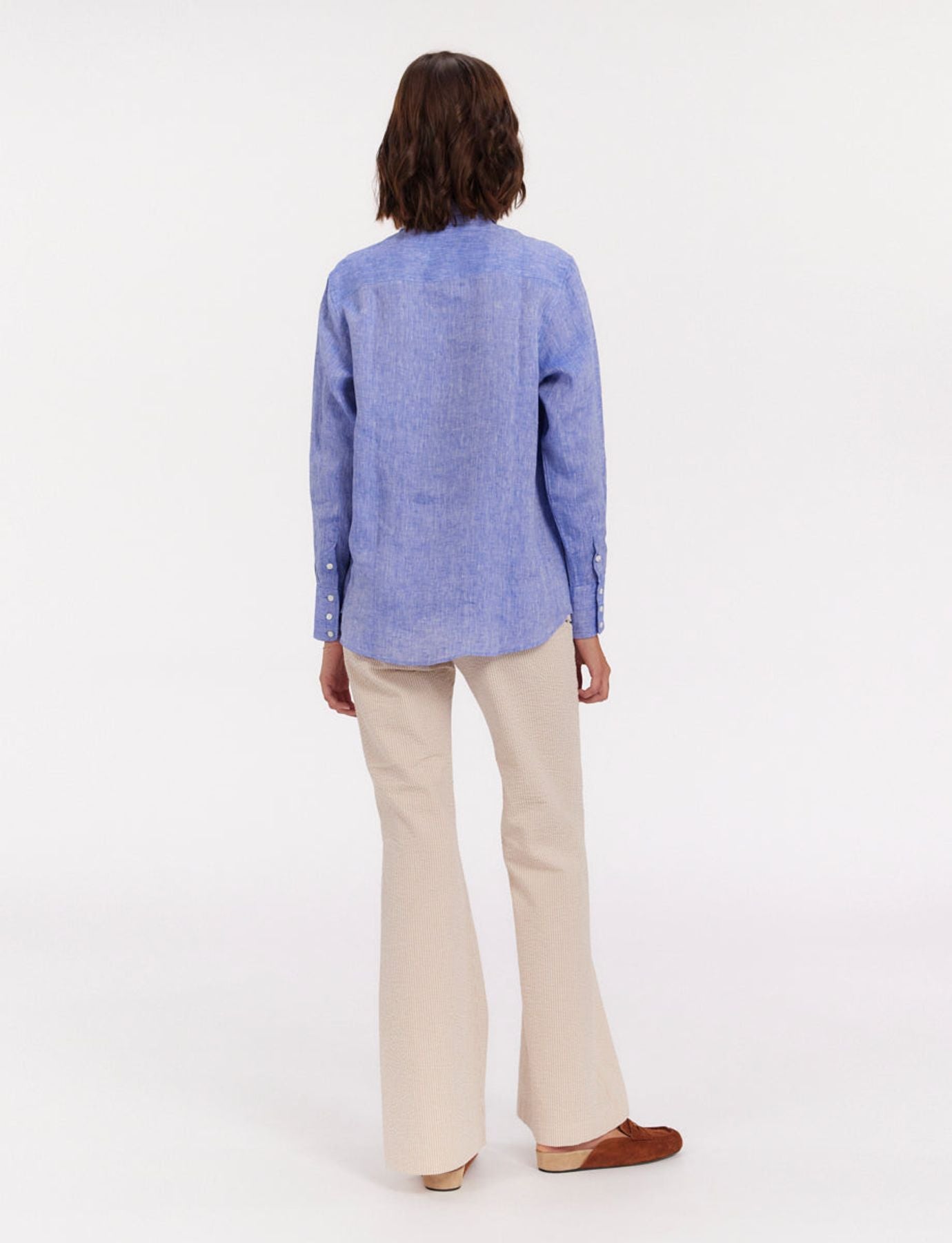 Camisa Maureen de lino azul
