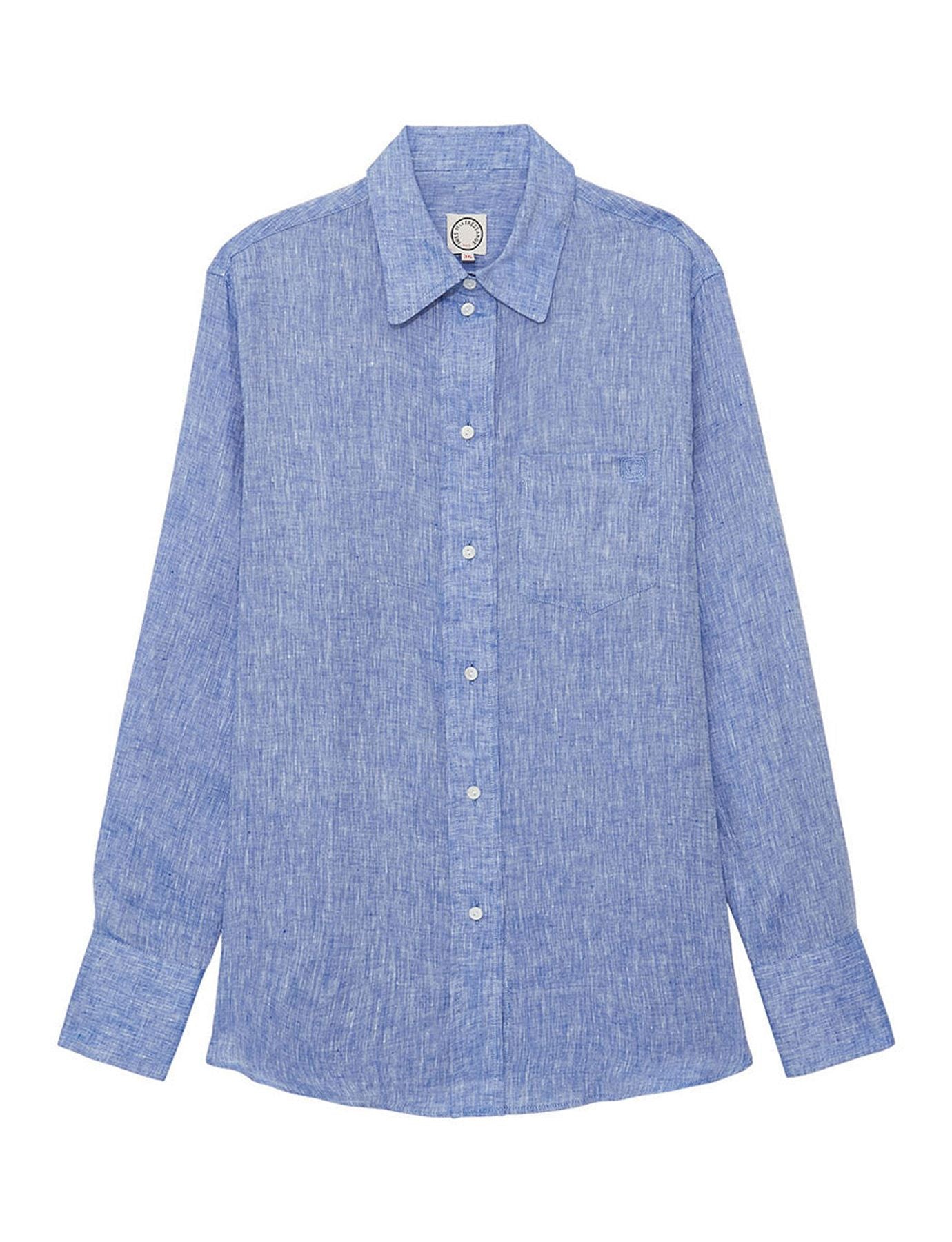 Camisa Maureen de lino azul