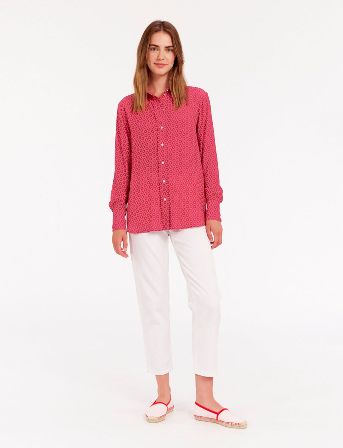 Chemise Maureen rose en crêpe