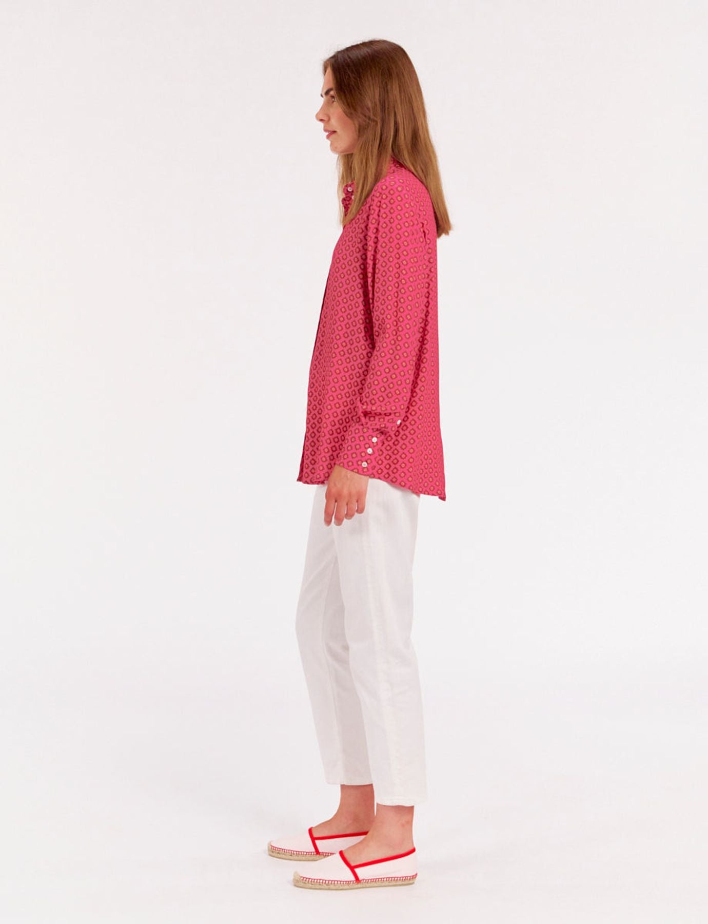 Chemise Maureen rose en crêpe