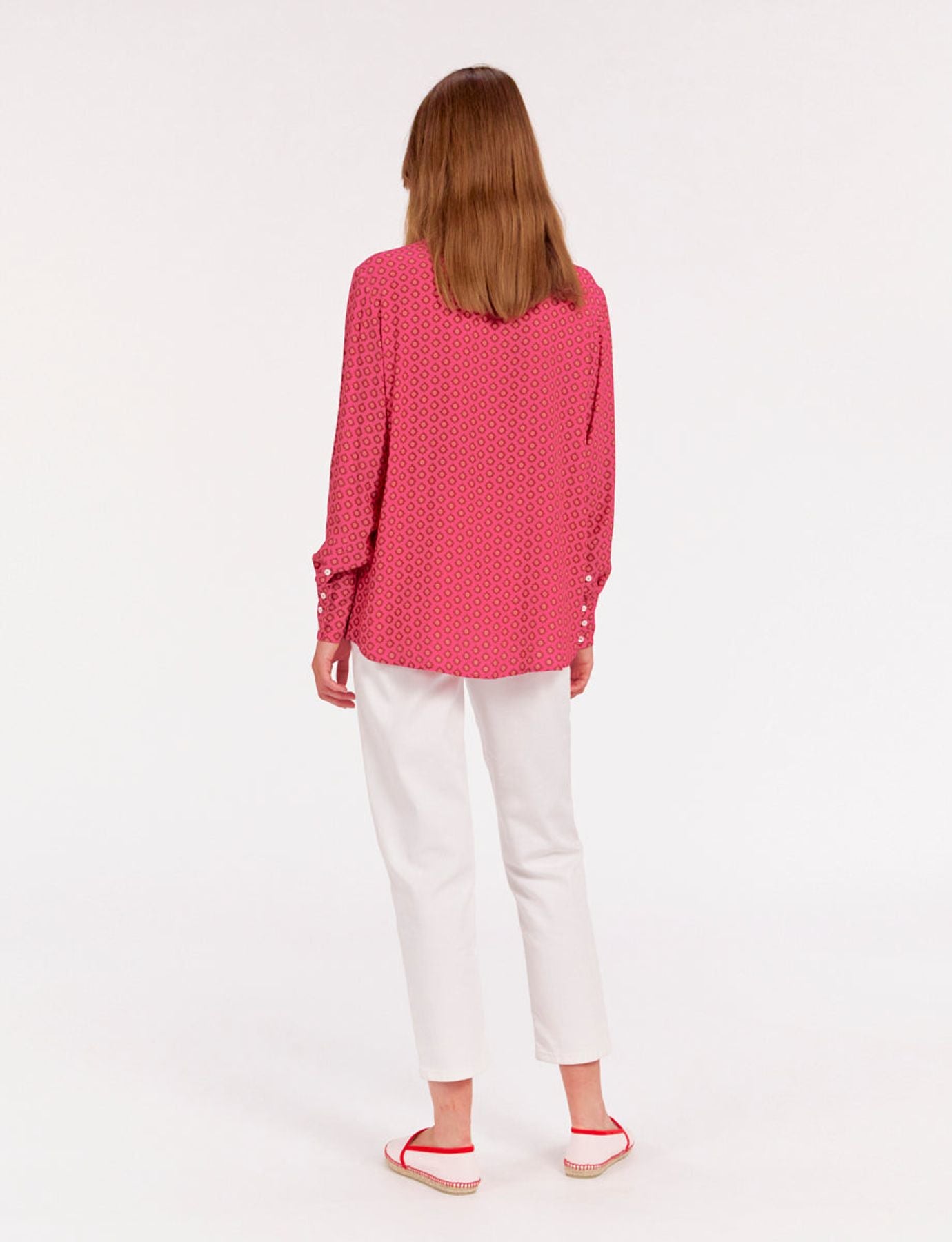 Chemise Maureen rose en crêpe