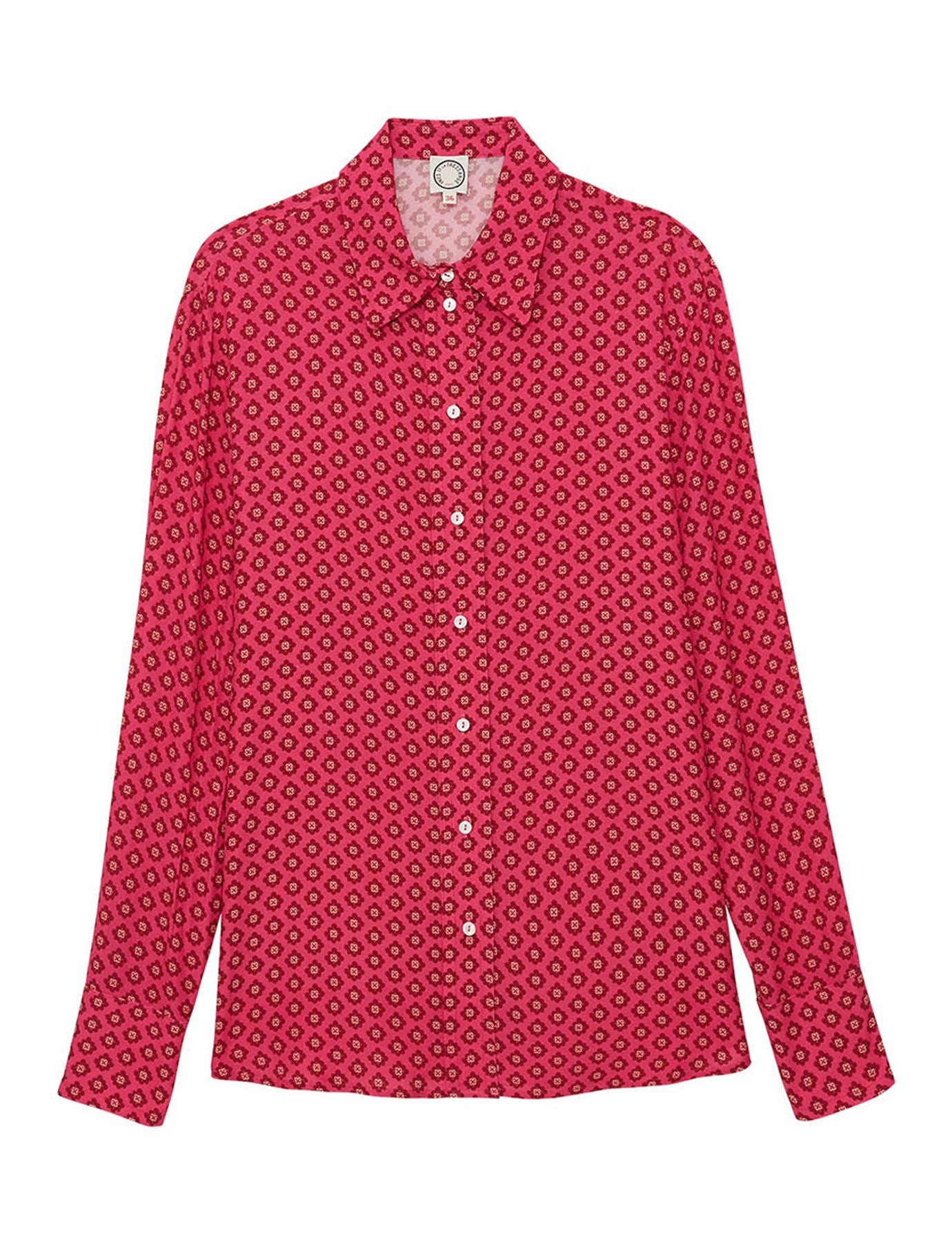 Chemise Maureen rose en crêpe