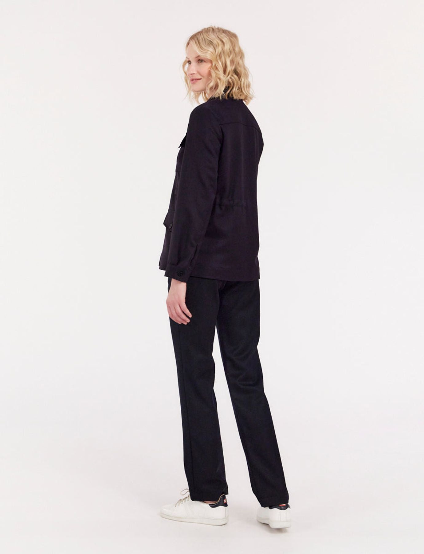 Saharienne Flipper en laine bleu nuit