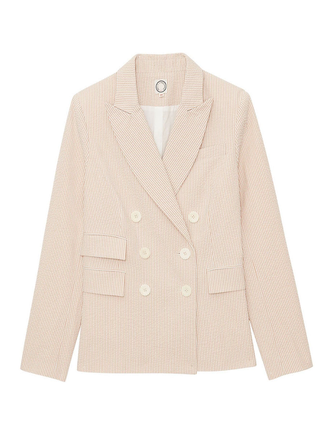 Chaqueta a rayas color crudo Maurice