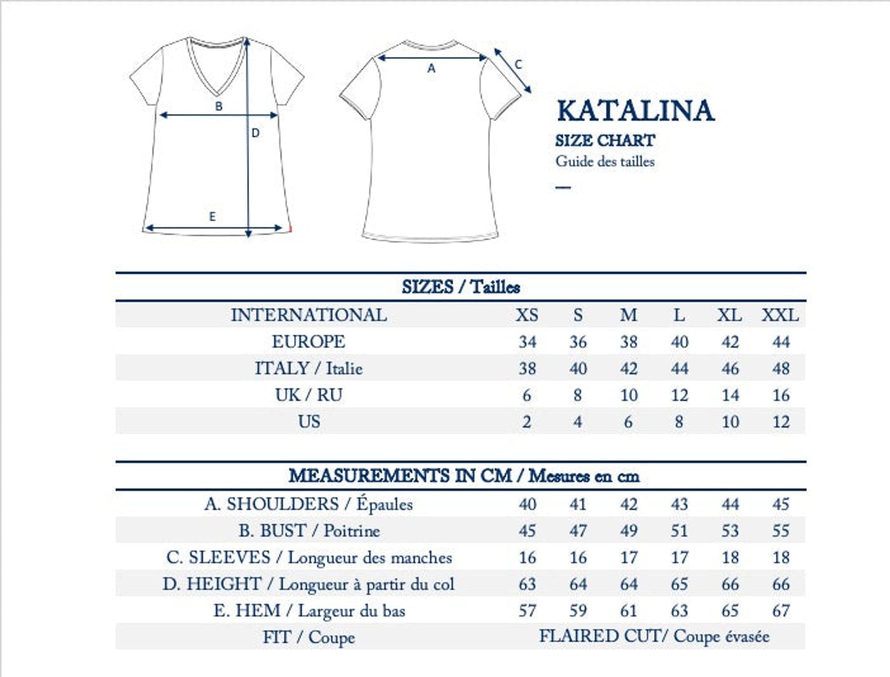 Tee-shirt Katalina col V Framboise