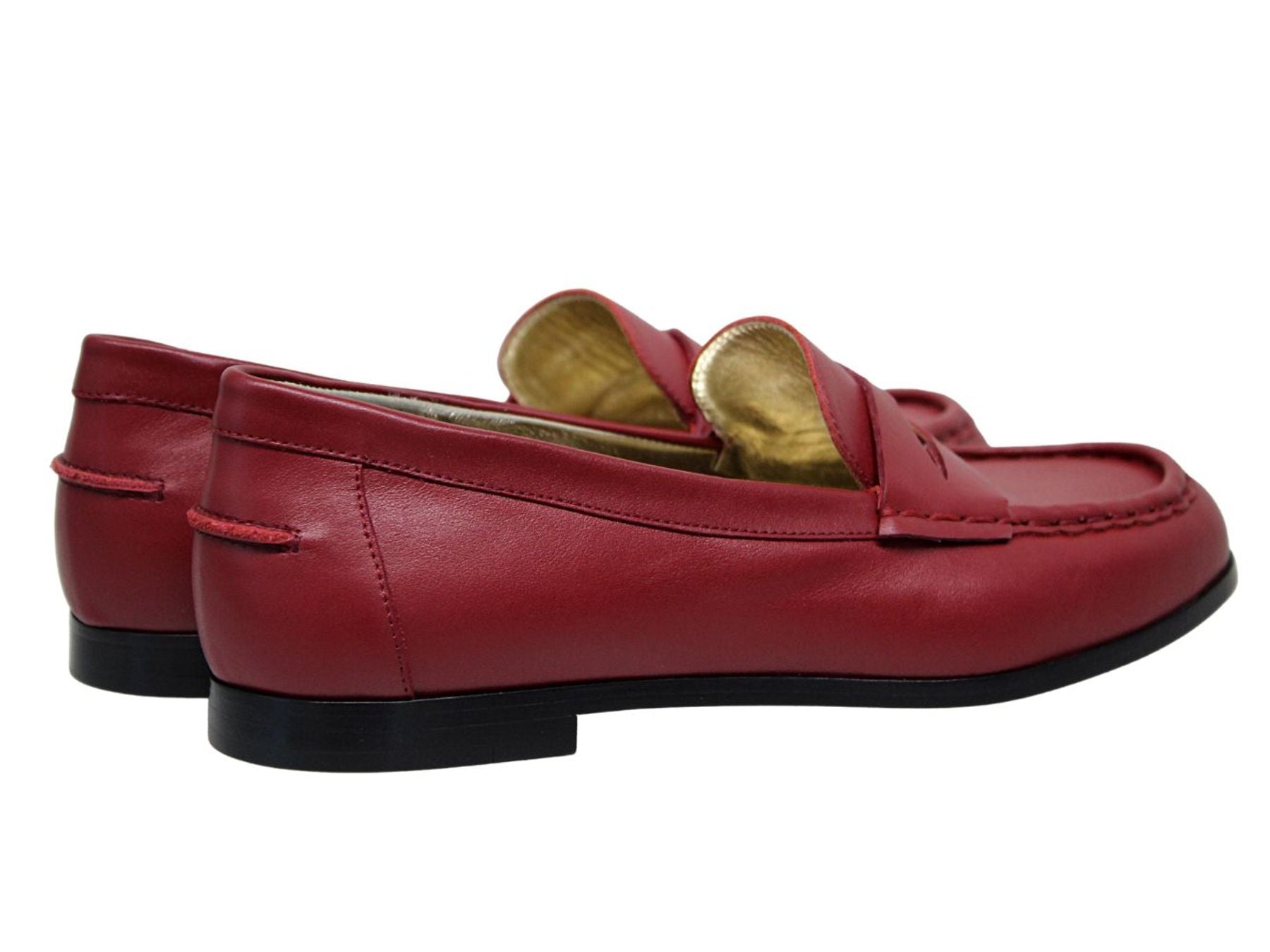 Mocassin en cuir rouge