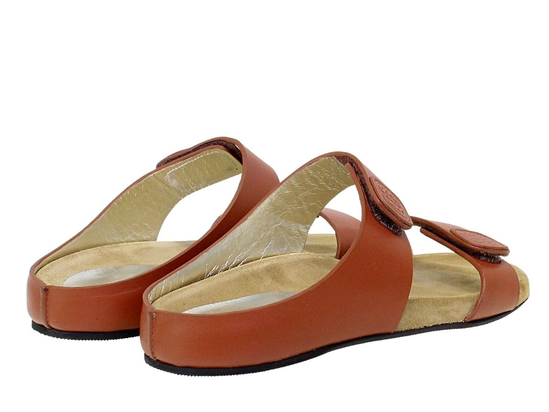 Mules de piel coñac Delia