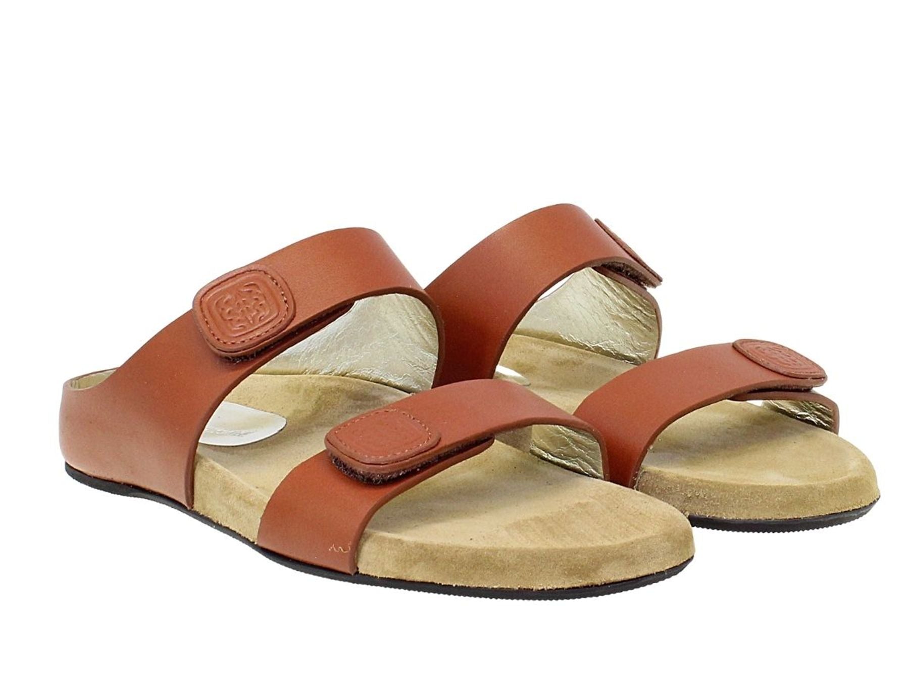 Mules de piel coñac Delia