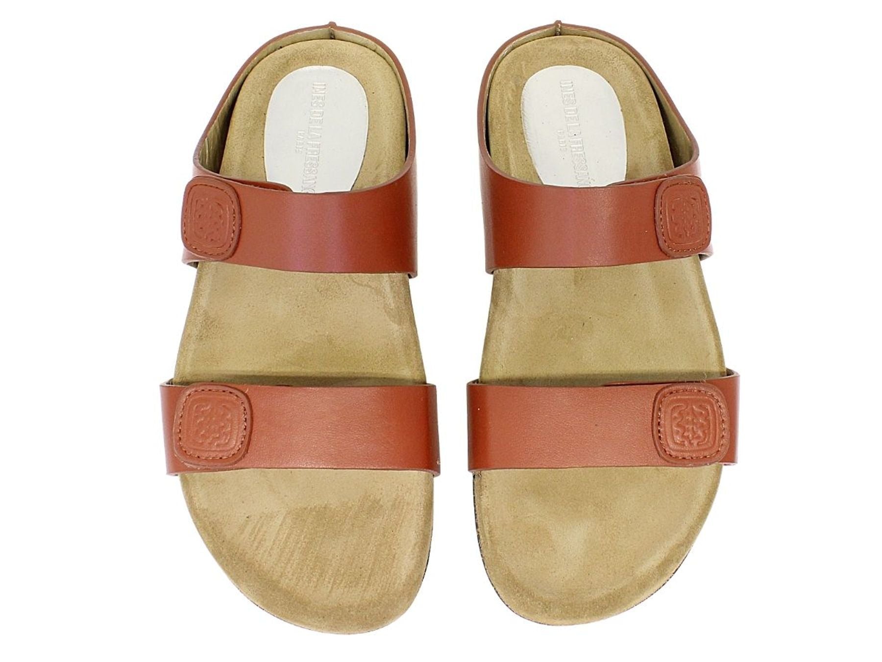 Mules de piel coñac Delia