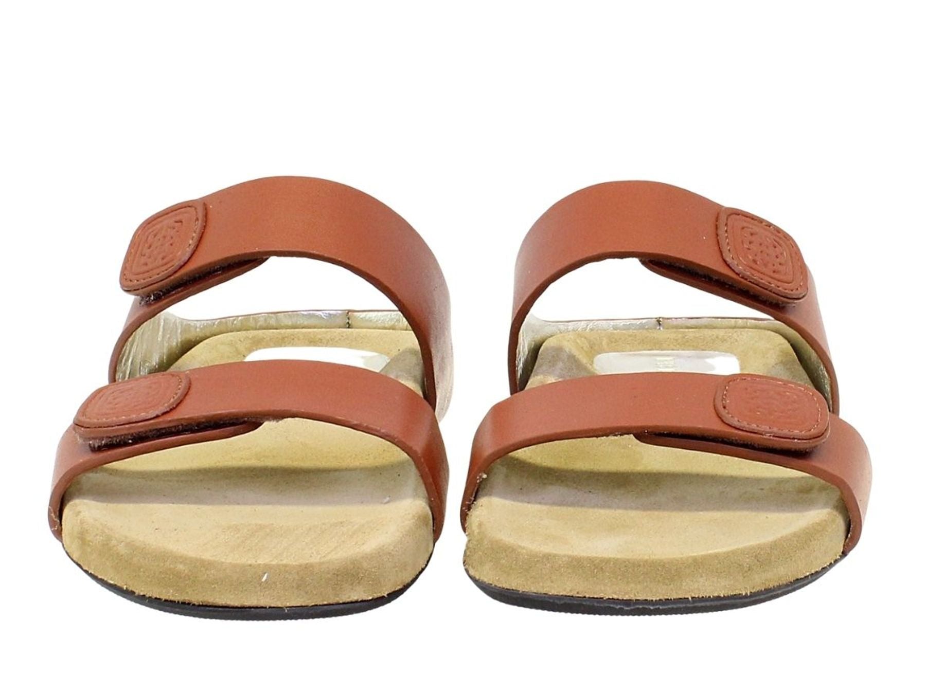 Mules de piel coñac Delia