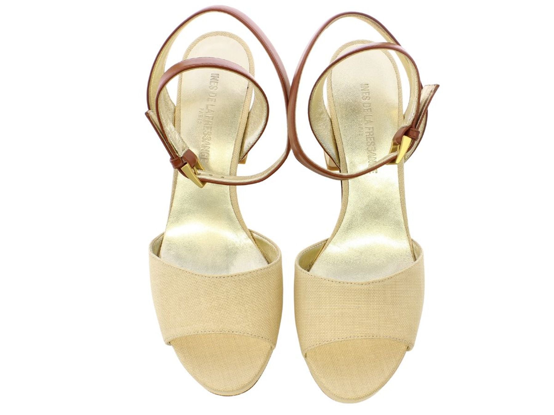 Sandales à talons cuir cognac