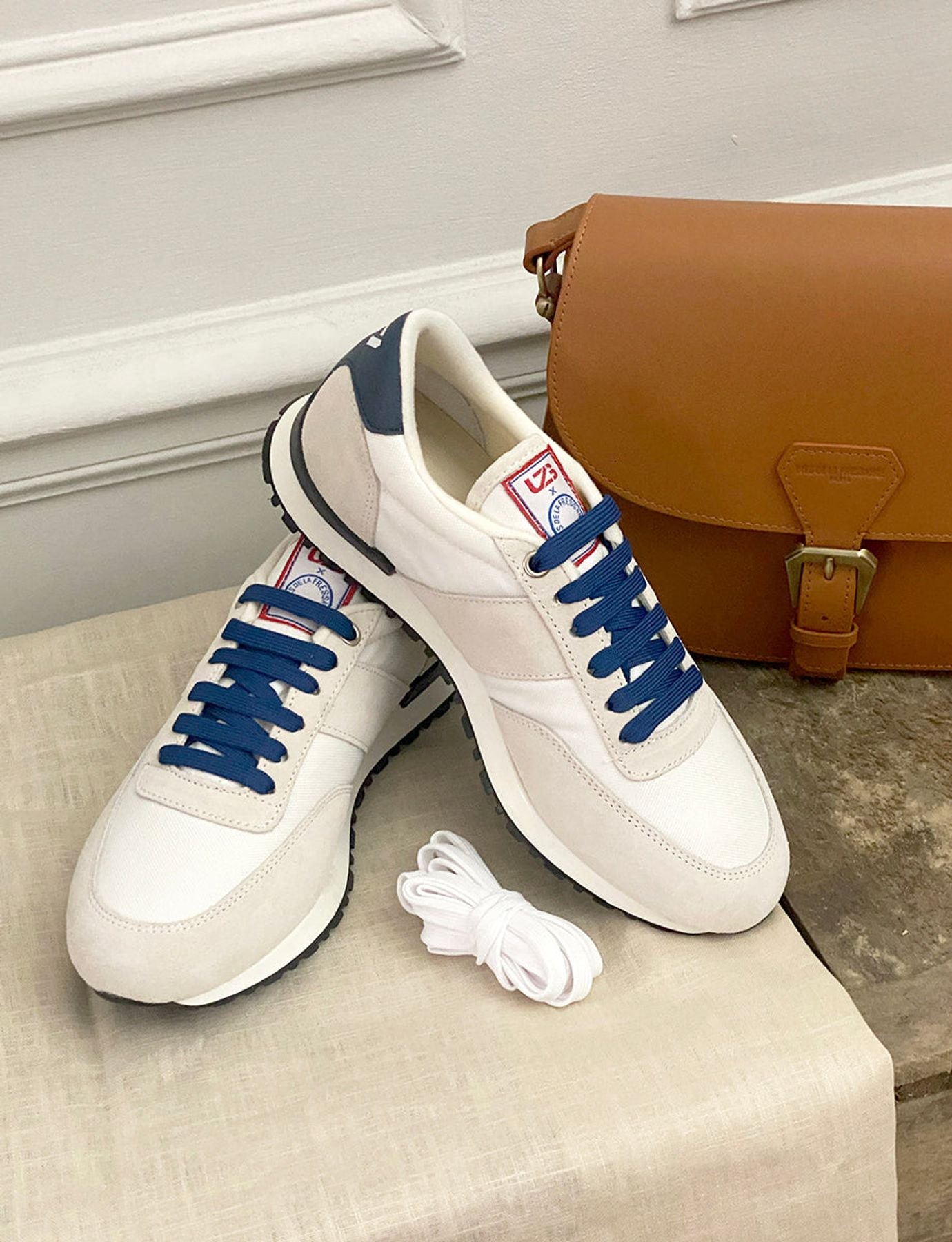 Baskets "77" UZS x Ines de la Fressange Unisexe blanc/beige/bleu