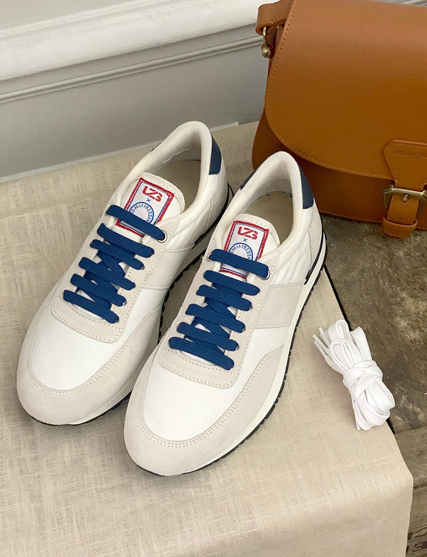 Baskets "77" UZS x Ines de la Fressange Unisexe blanc/beige/bleu
