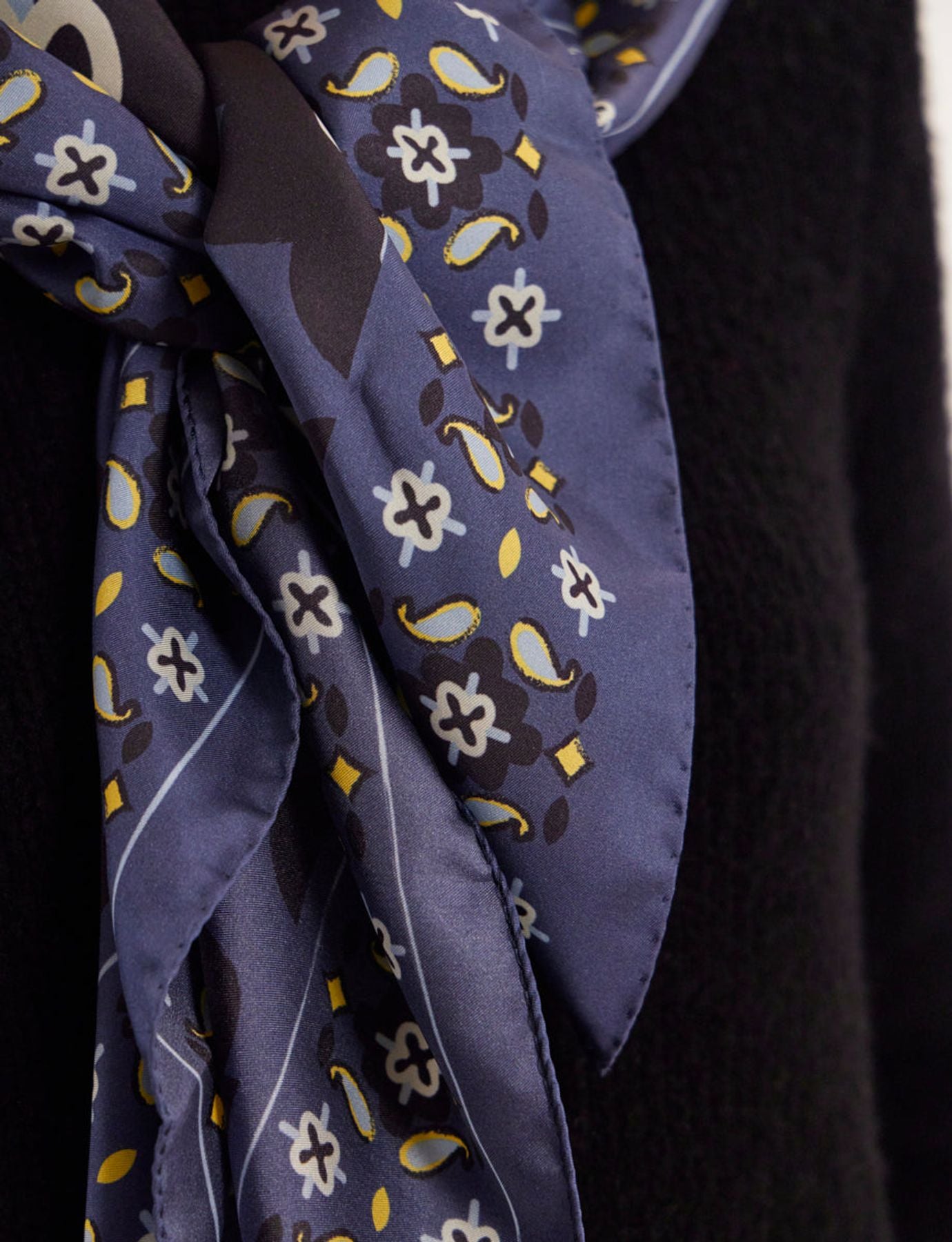 Foulard Lewis soie imprimé bleu