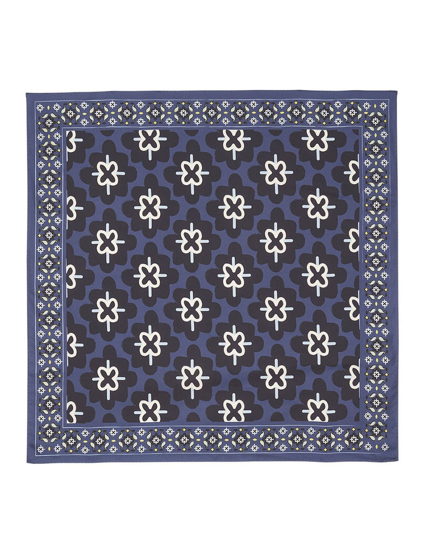 Foulard Lewis soie imprimé bleu