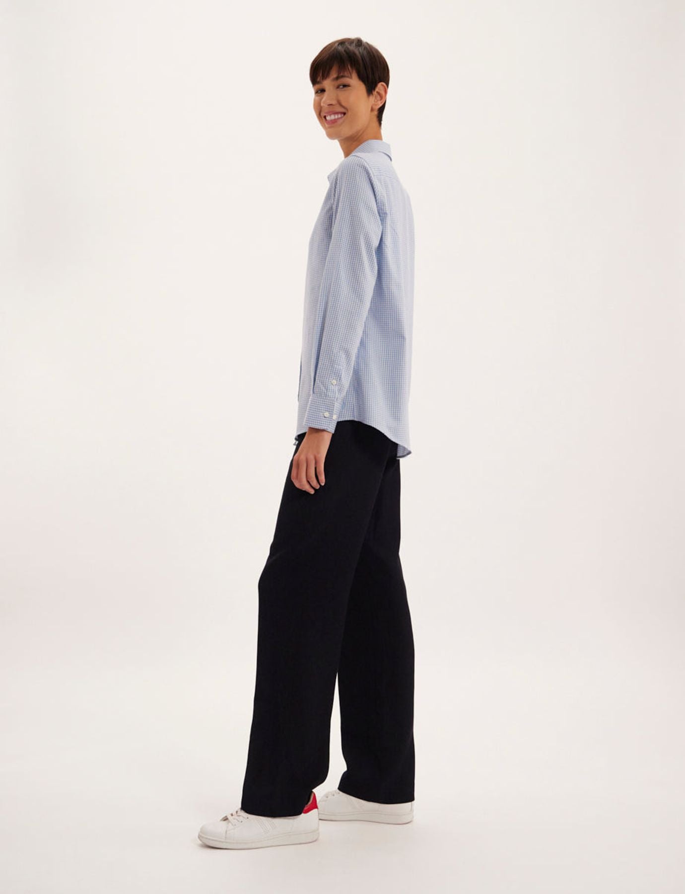 Martin blue and white gingham check shirt