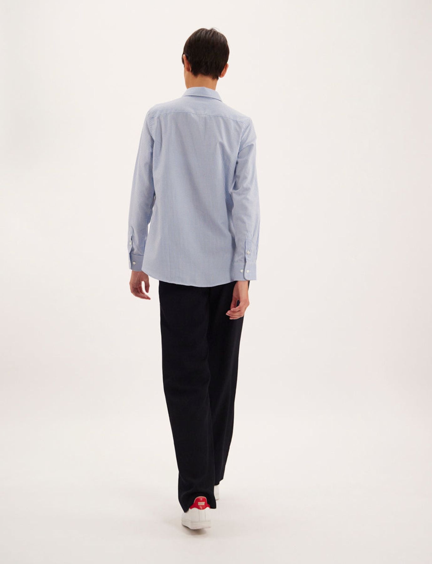 Martin blue and white gingham check shirt